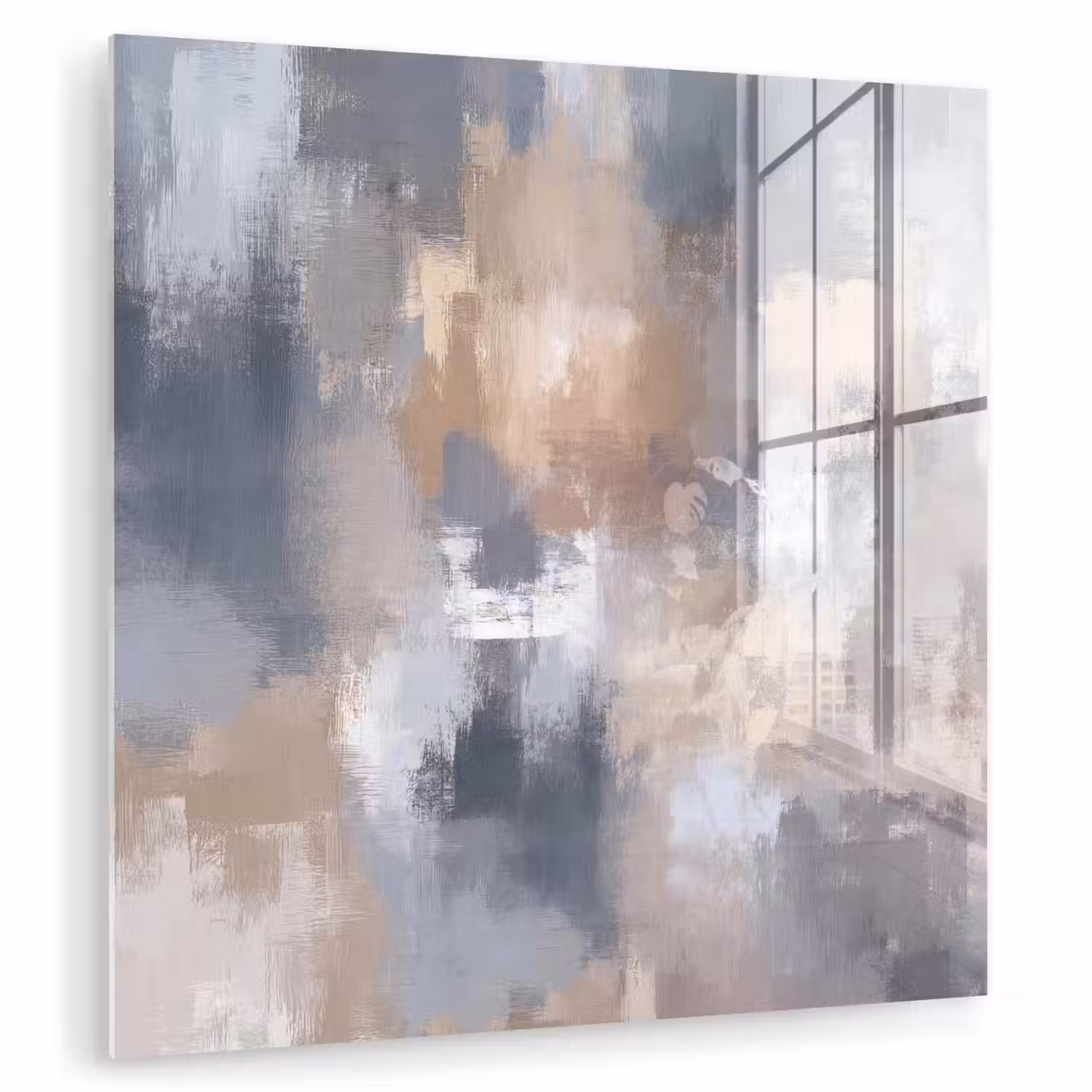 Penseelstreken - Schilderij - Beige plexiglas 5mm klein -zzzproduct_nieuw