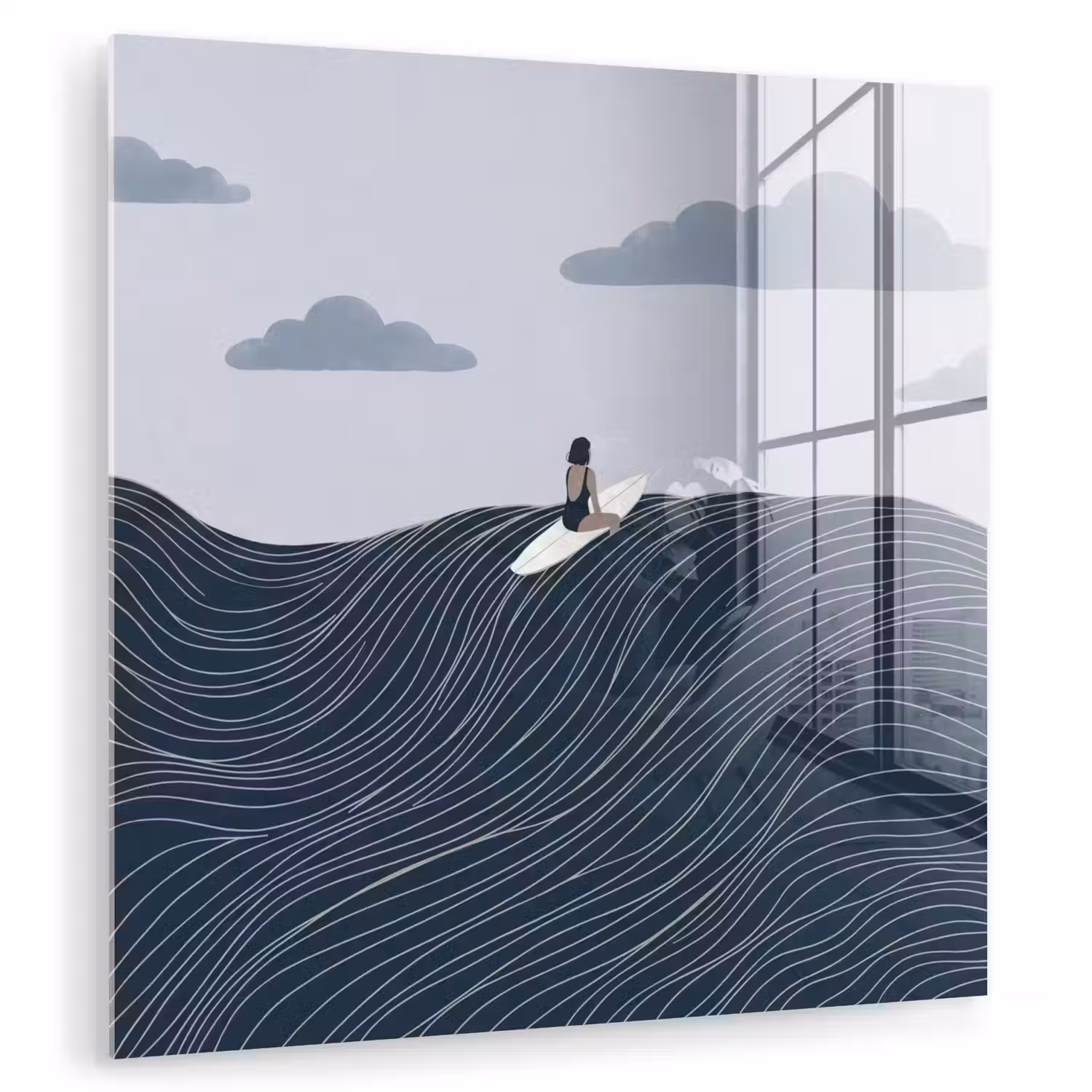 Persoon - Surfen - Oceaan - Natuur - Modern plexiglas 5mm klein -zzzproduct_nieuw