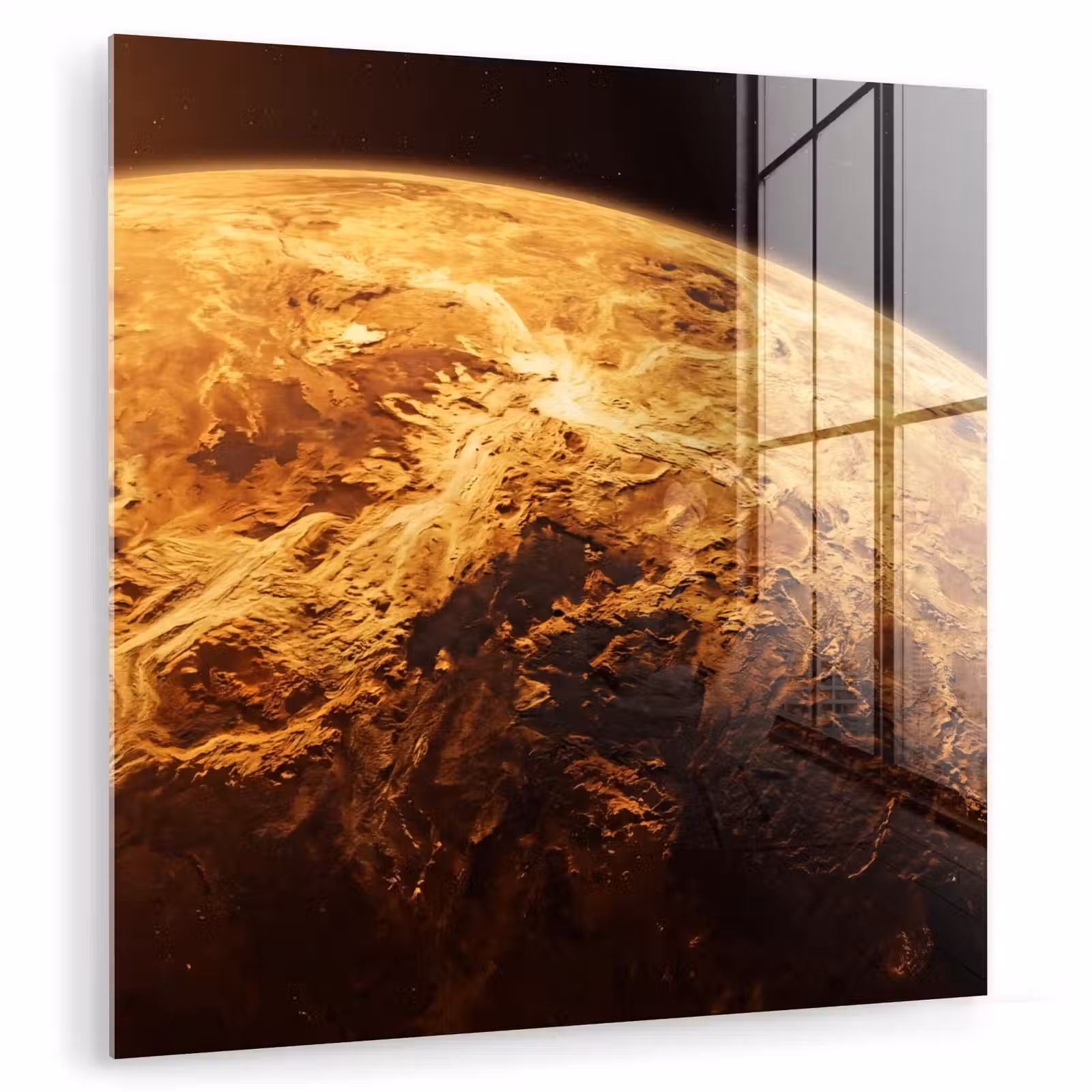 Glas schilderij - Planeet - Ruimte - Oranje - Planeet - Ruimte - Oranje plexiglas 5mm klein