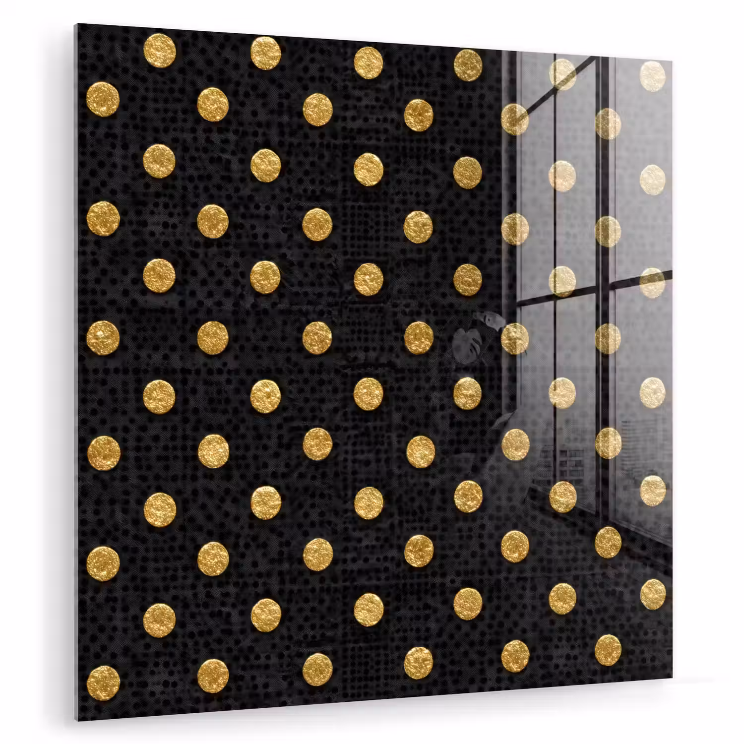 Polka Dot - Stippen - Goud - Zwart plexiglas 5mm klein 11 -zzzproduct_nieuw