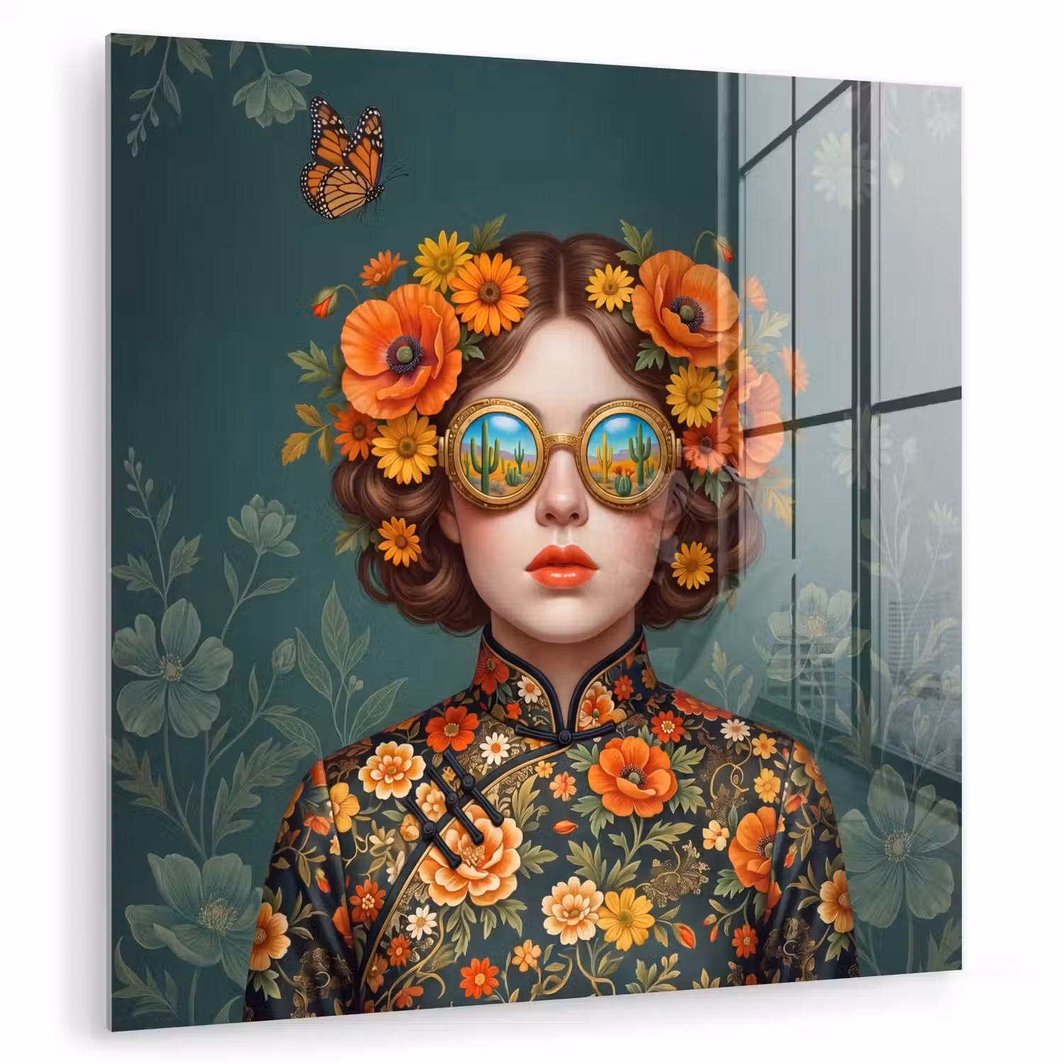 Portret - Vrouw - Kleurrijk - Expressief plexiglas 5mm klein -zzzproduct_nieuw