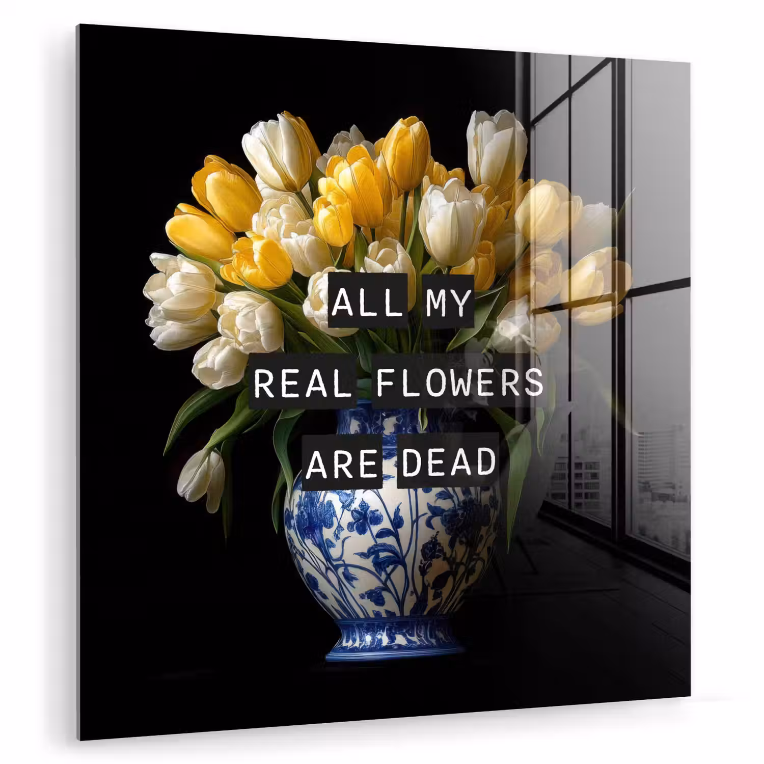 Quotes - Bloem - Tulp - Geel plexiglas 5mm klein -zzzproduct_nieuw