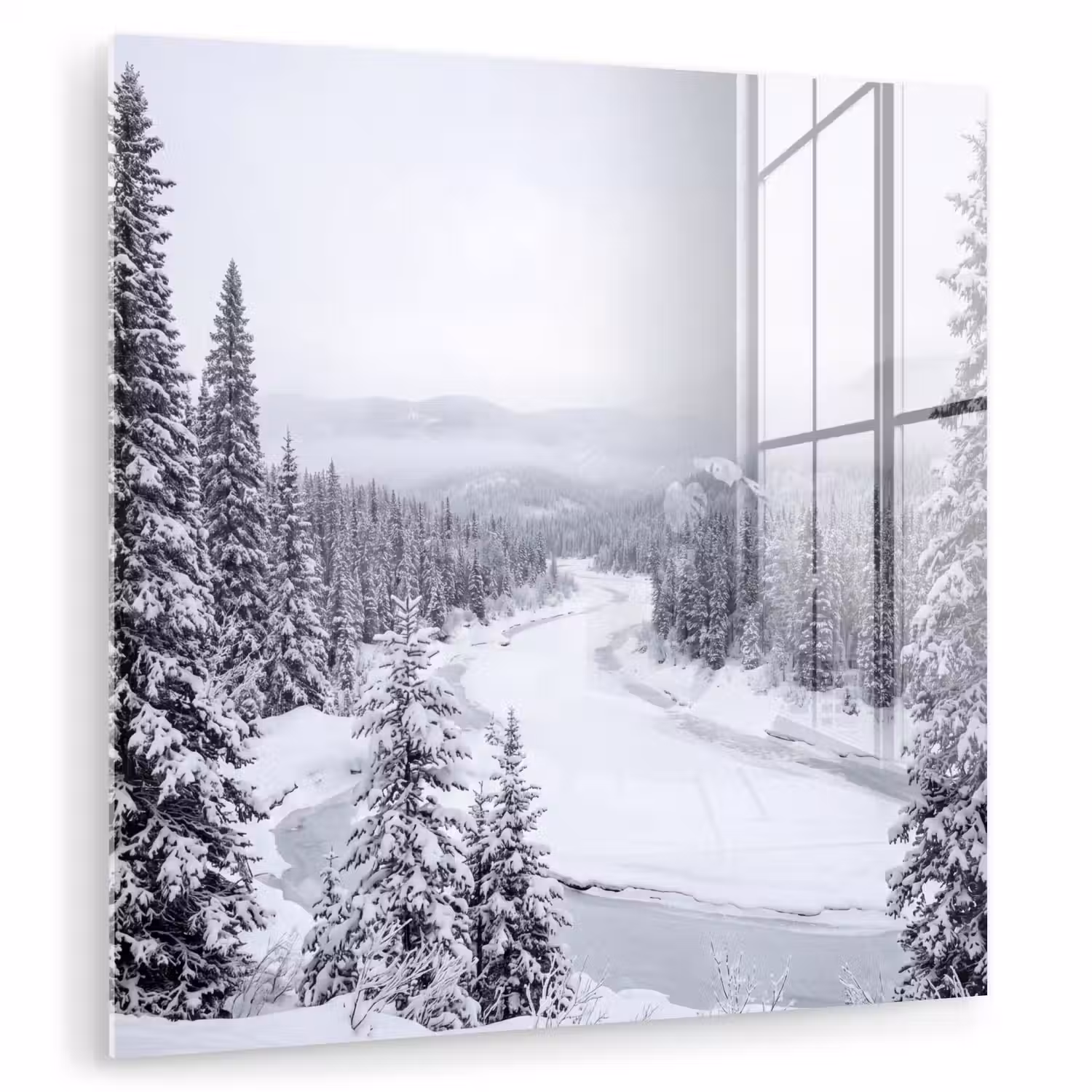 Rivier - Bevroren - Landschap - Winter plexiglas 5mm klein -zzzproduct_nieuw