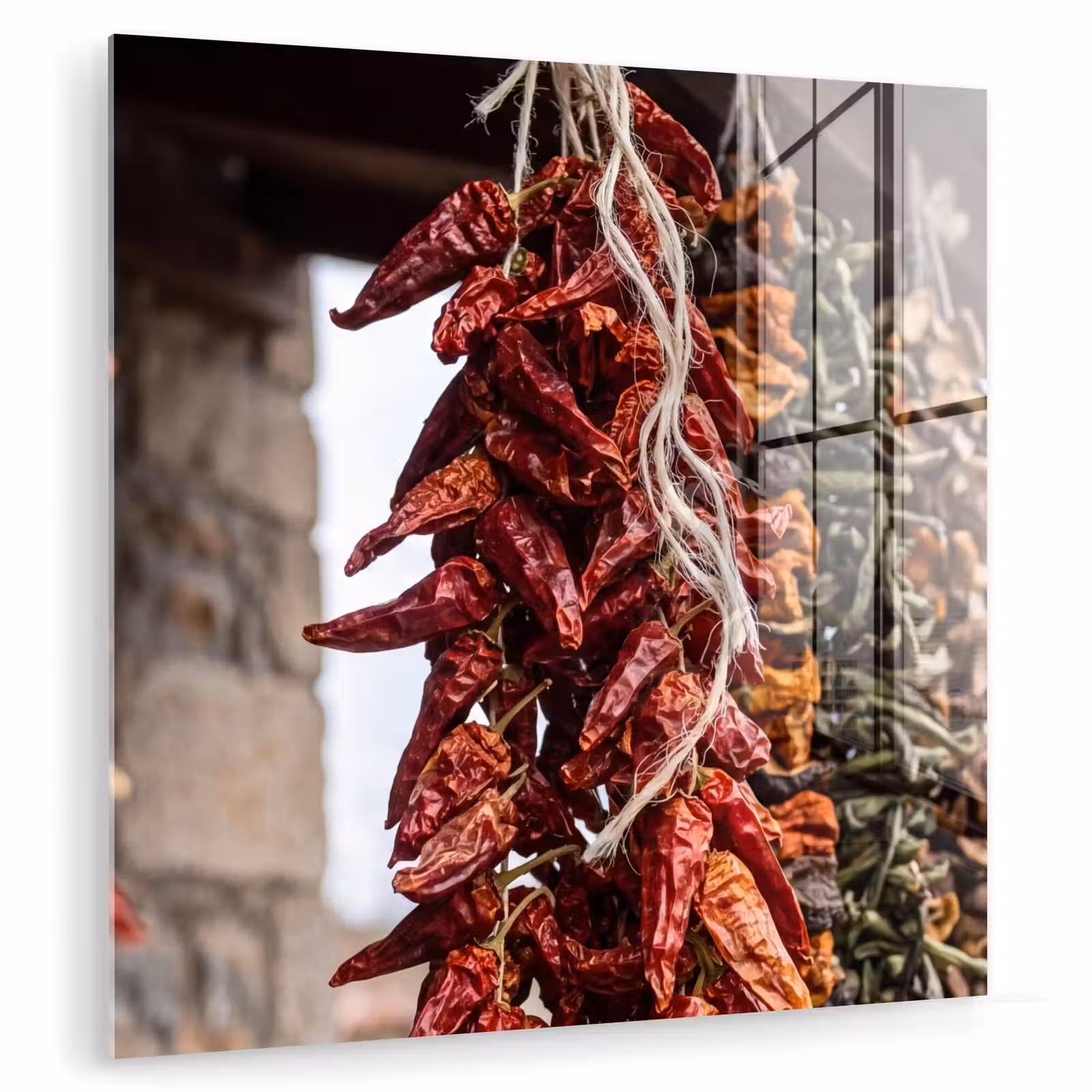 Glas schilderij - Rode pepers - Eten - Rode pepers - Eten plexiglas 5mm klein
