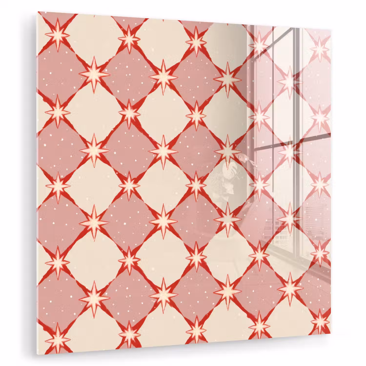 Ruiten - Sterren - Vintage - Oudroze - Rood plexiglas 5mm klein 11 -zzzproduct_nieuw