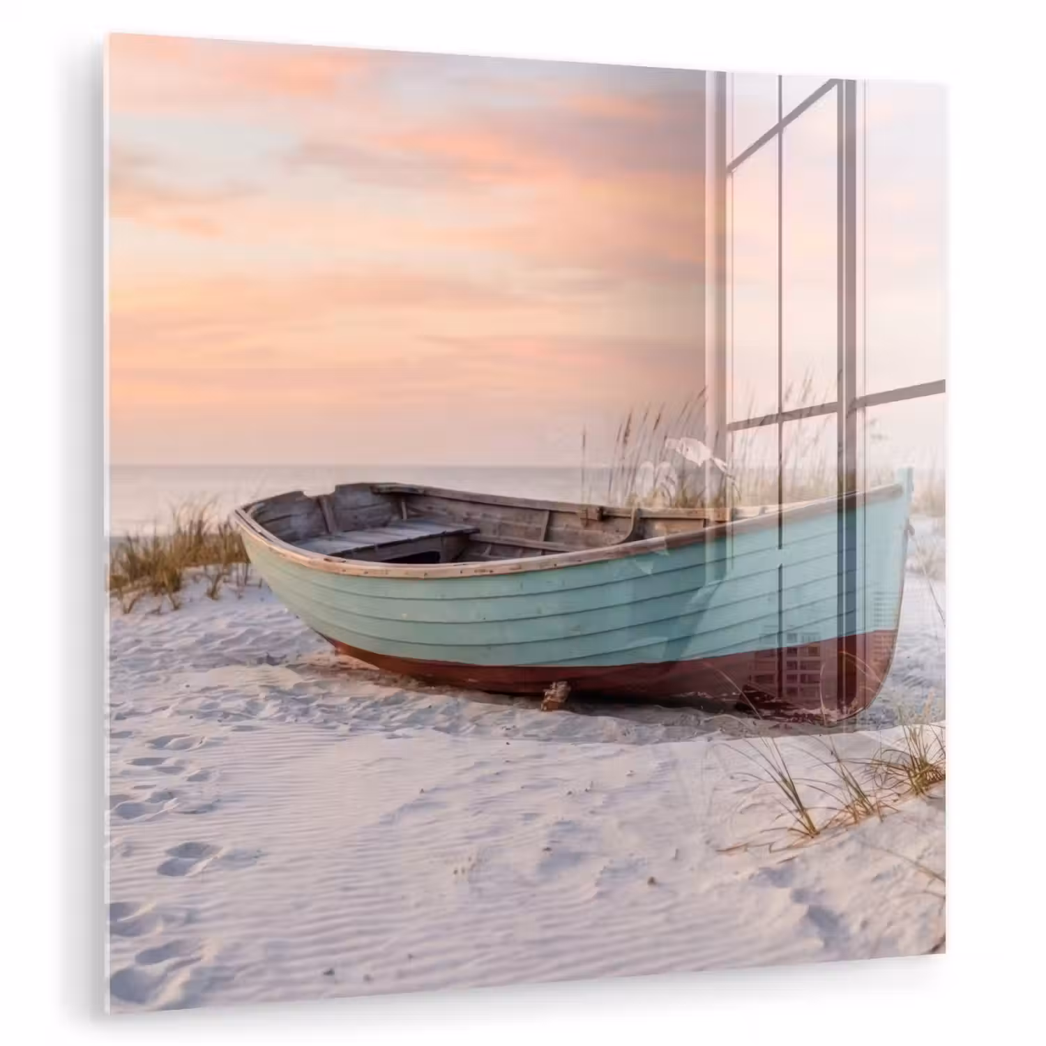 Rustiek - Roeiboot - Zandstrand plexiglas 5mm klein -zzzproduct_nieuw