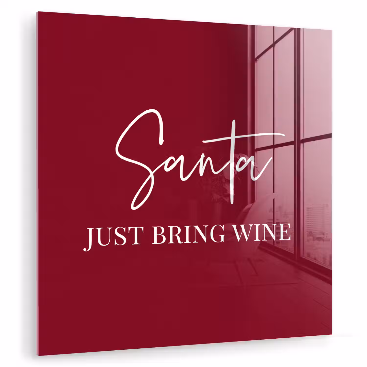 Santa - Wine - Rood - Kerst - Kerstman plexiglas 5mm klein -zzzproduct_nieuw