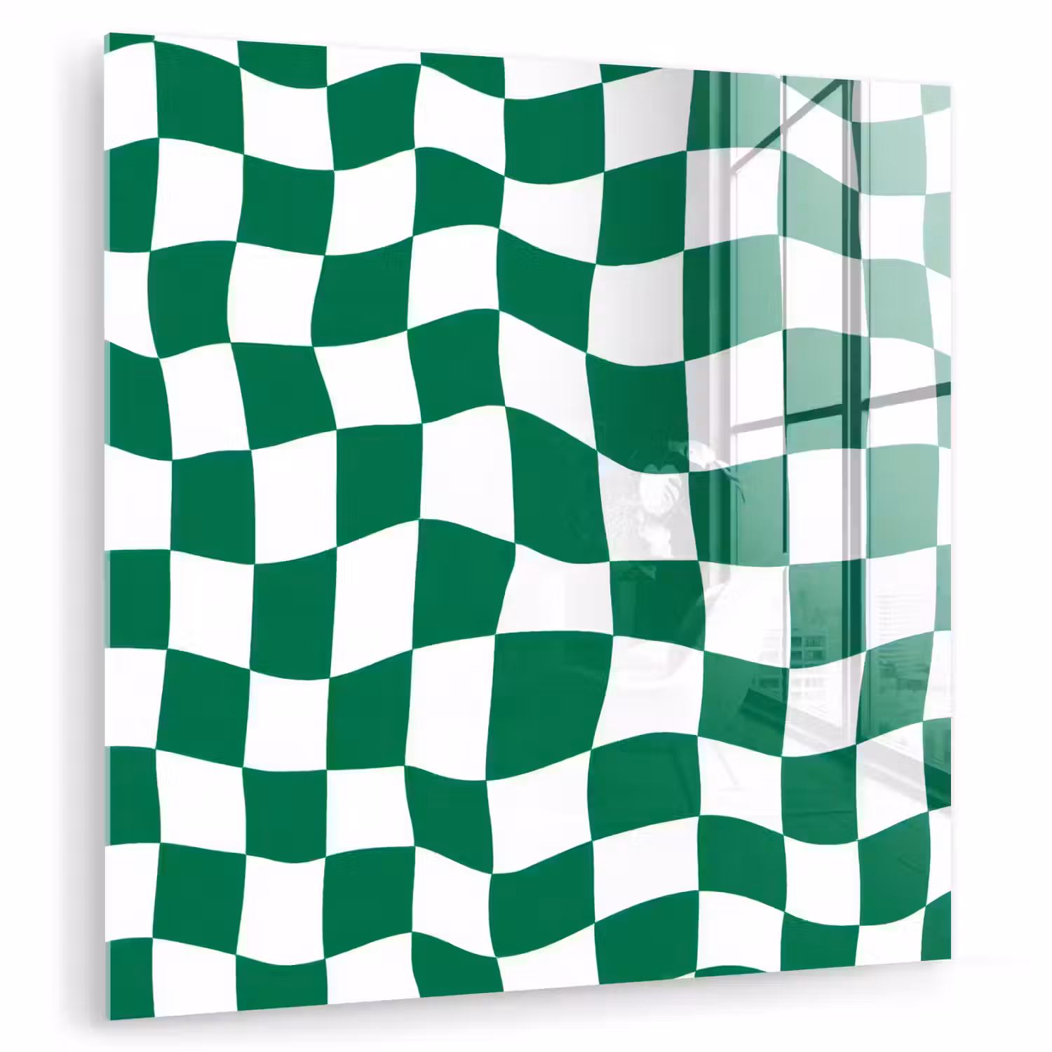 Schaakbord - Golvend - Groen plexiglas 5mm klein 11 -zzzproduct_nieuw