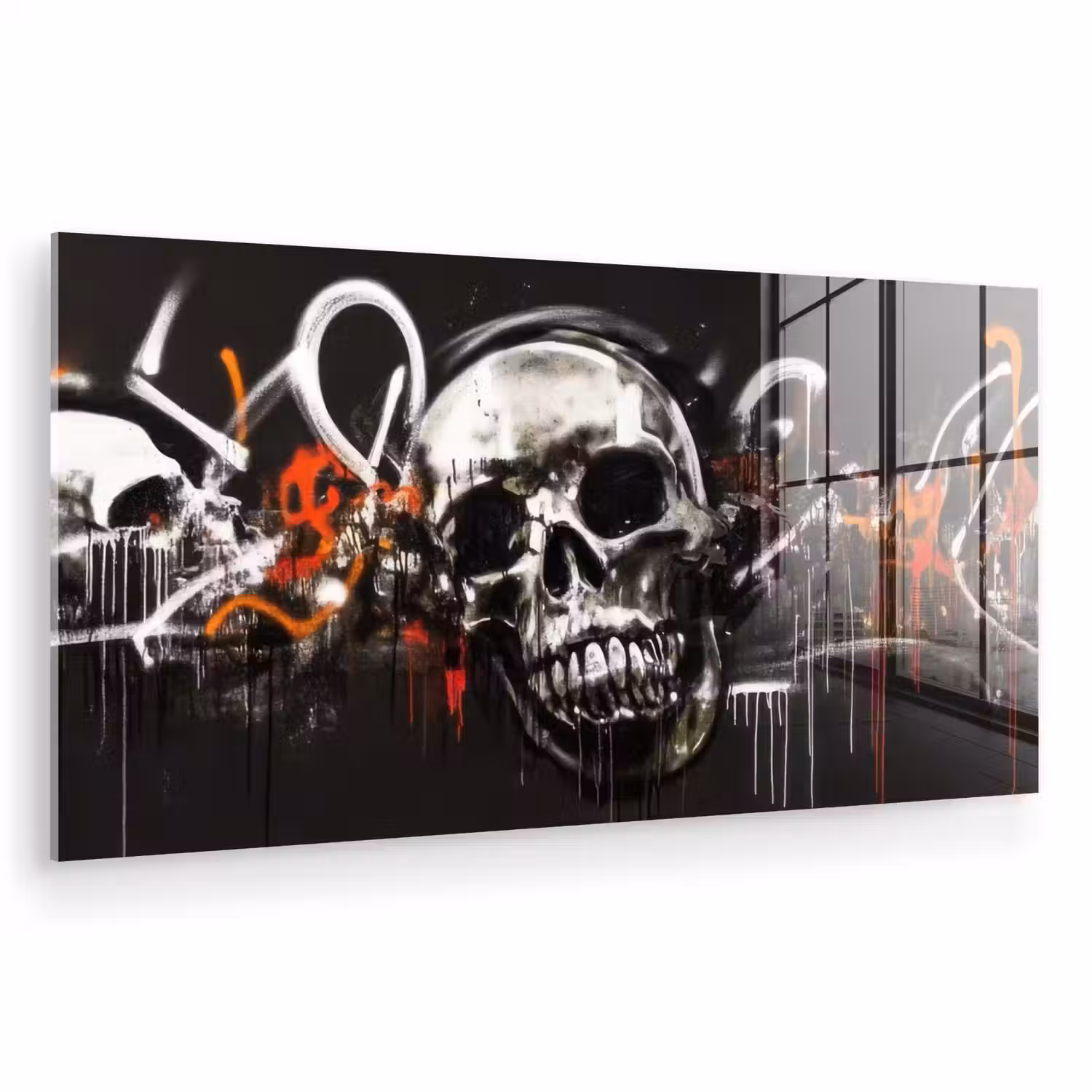 Schedels - Kunst - Donker - Rood plexiglas 5mm klein -zzzproduct_nieuw