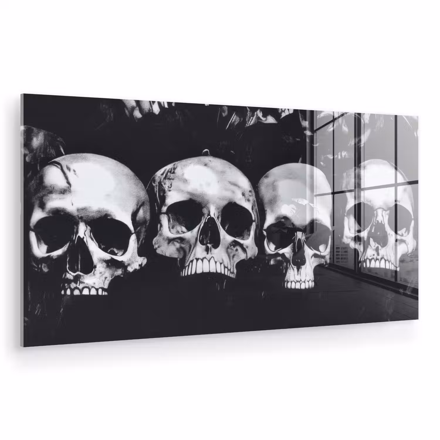 Schedels - Zwart - Contrast plexiglas 5mm klein -zzzproduct_nieuw