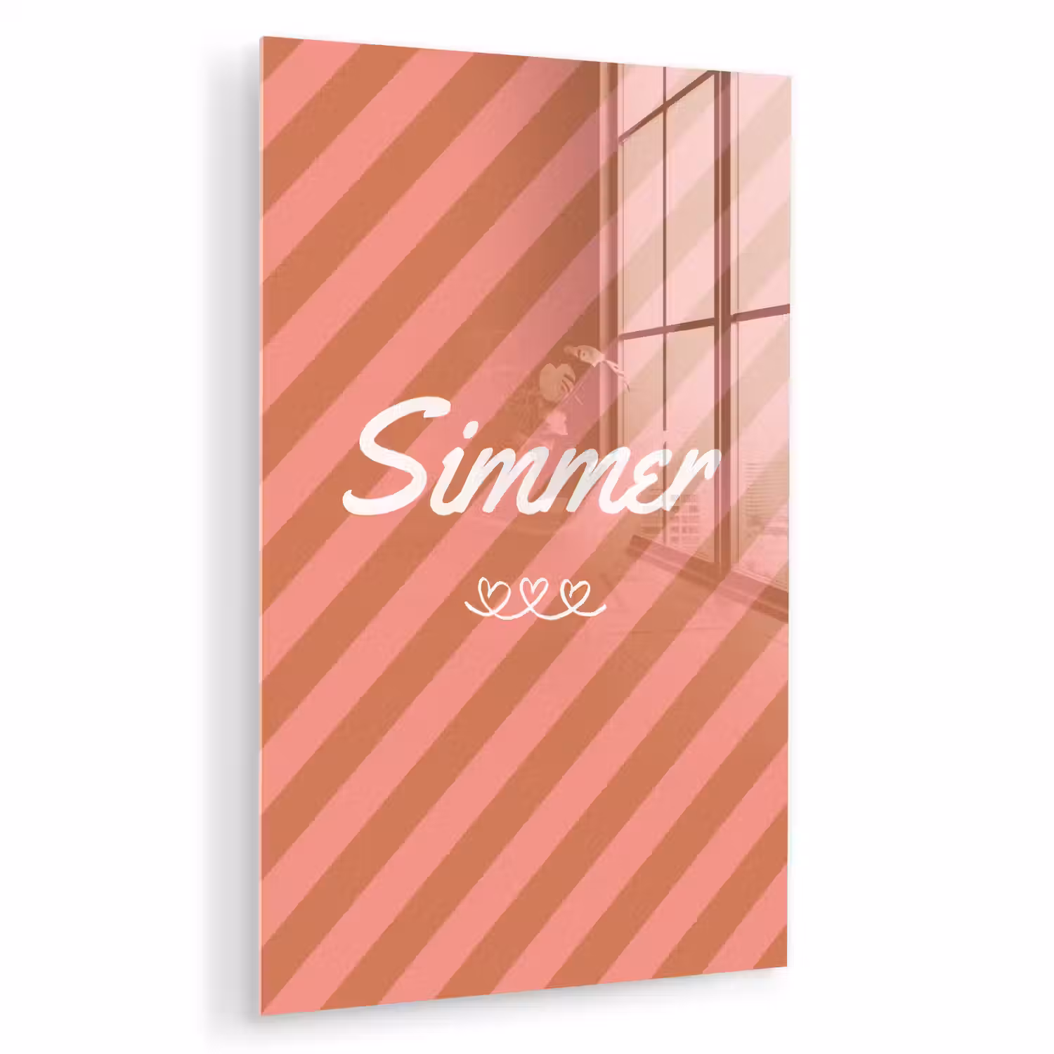 Simmer - Hartjes - Strepen - Roze plexiglas 5mm klein -zzzproduct_nieuw