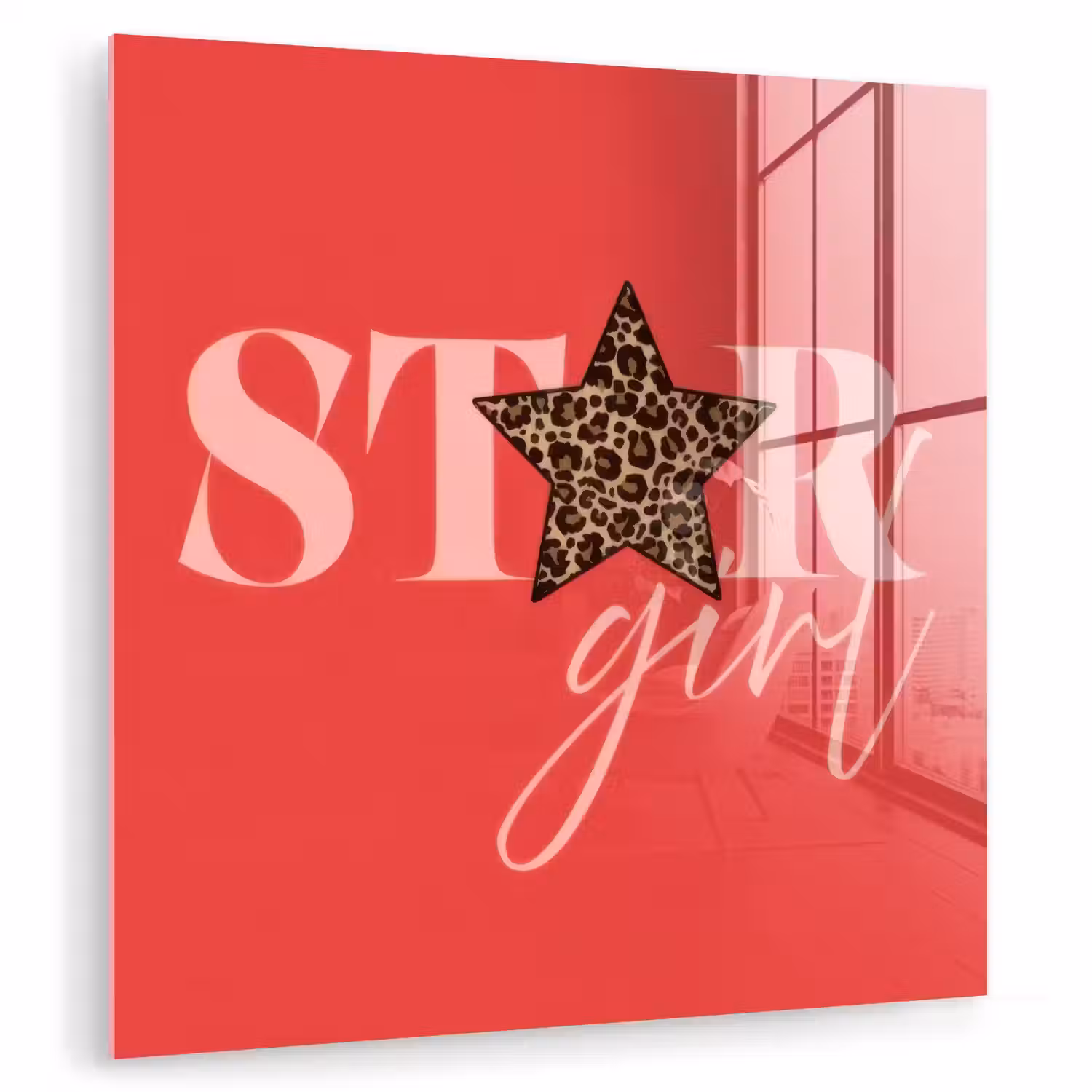 Star girl - Rood - Panter - Ster plexiglas 5mm klein -zzzproduct_nieuw