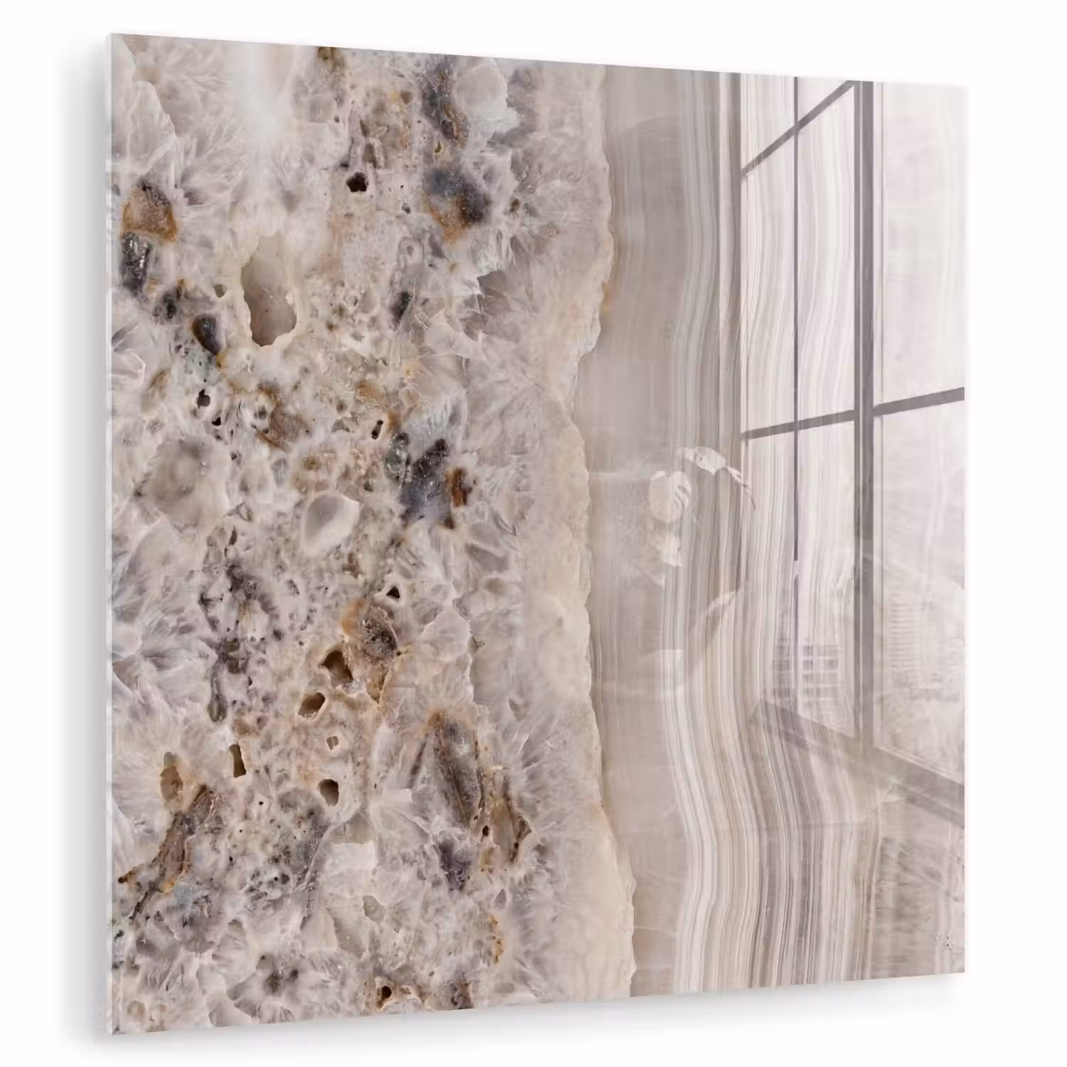 Steen - Textuur - Abstract - Beige - Wit plexiglas 5mm klein -zzzproduct_nieuw