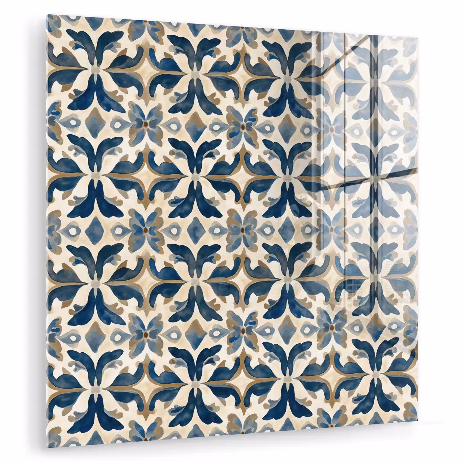 Tegel - Patroon - Blauw - Beige plexiglas 5mm klein 11 -zzzproduct_nieuw