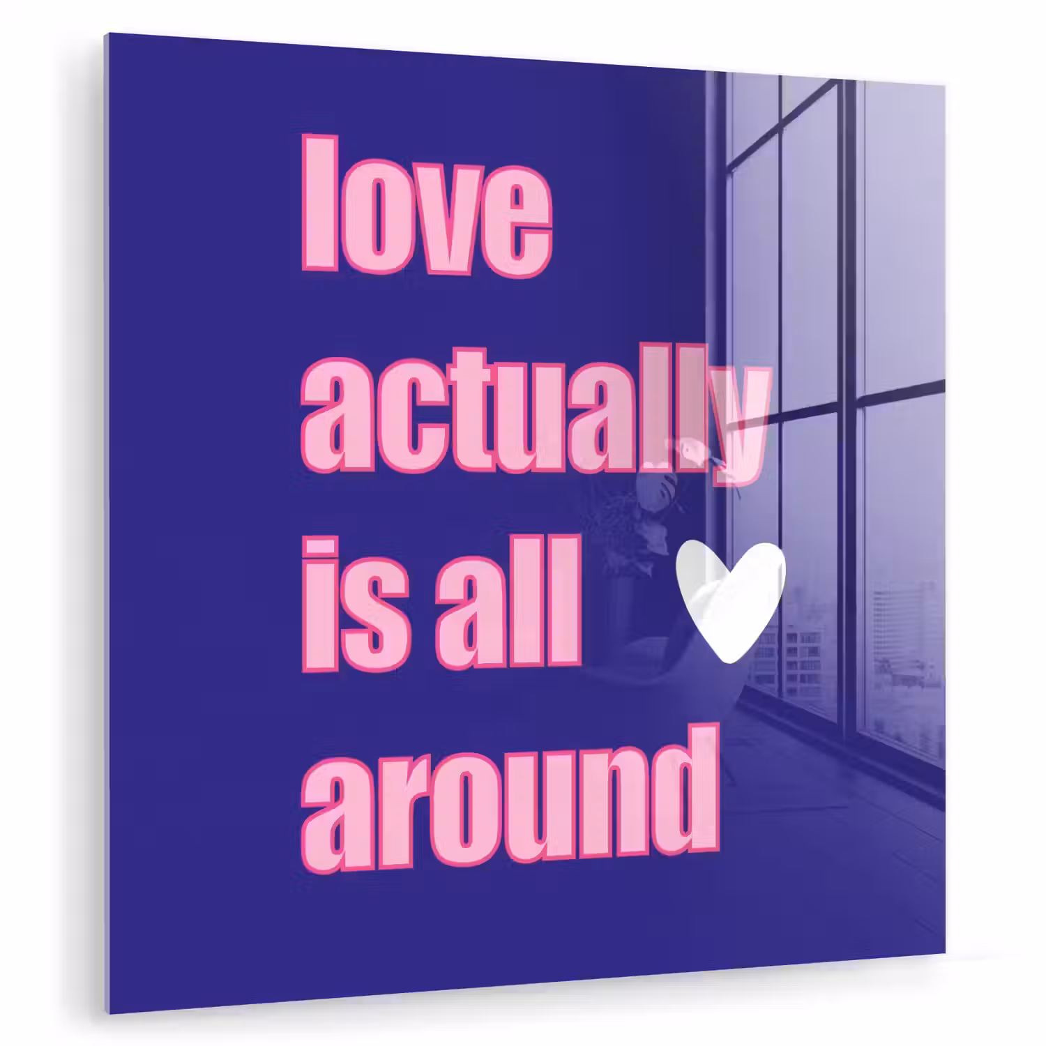 Tekst - Valentijn - Love - Blauw plexiglas 5mm klein -zzzproduct_nieuw