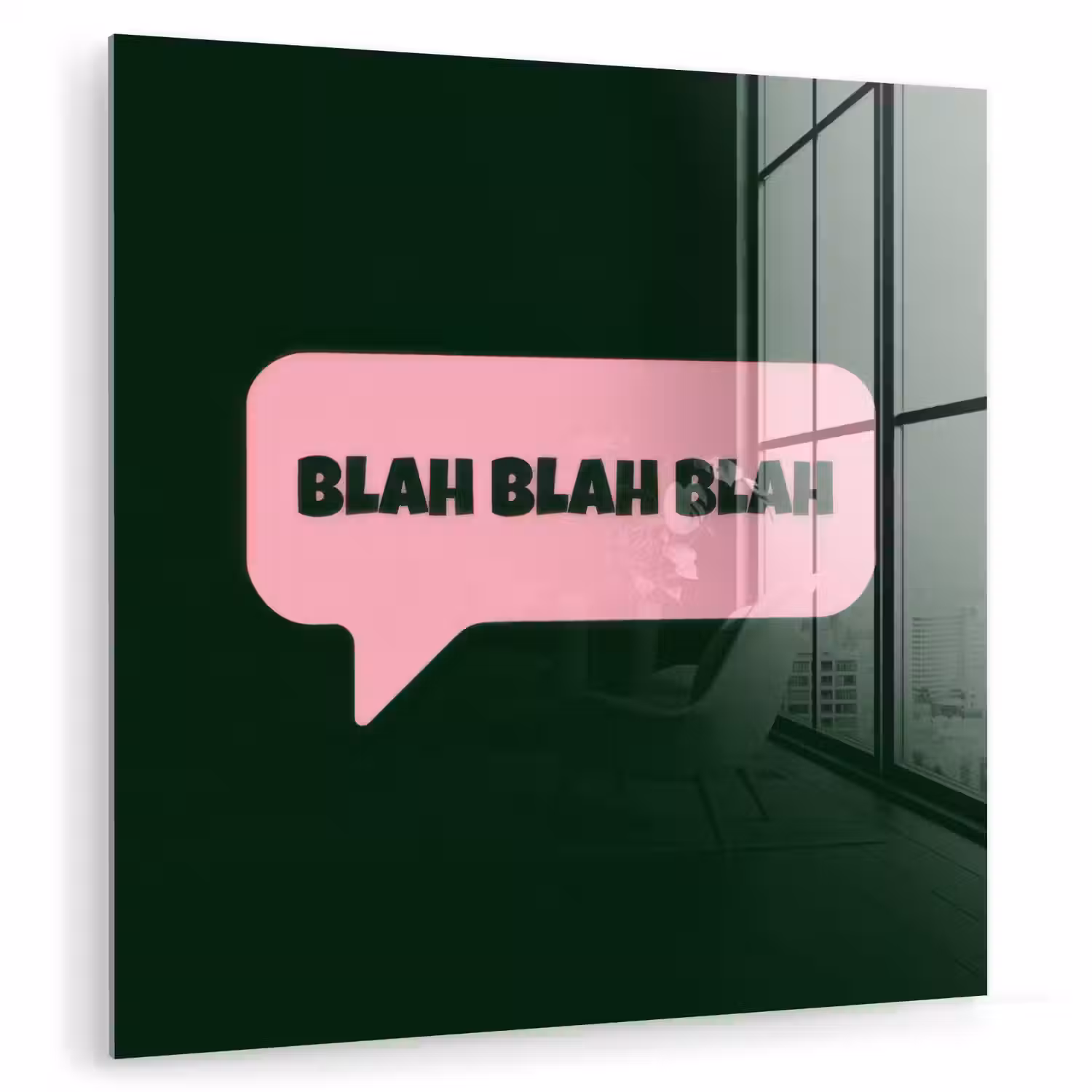 Tekstwolk - BLAH BLAH BLAH - Roze plexiglas 5mm klein -zzzproduct_nieuw