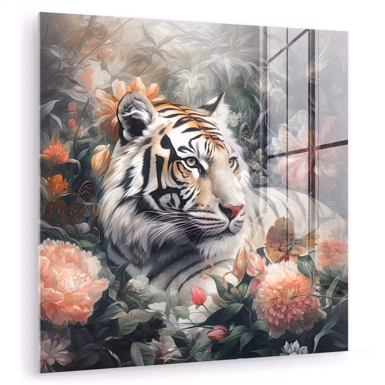 Tijger - Wilde dieren - Bloemen - Jungle plexiglas 5mm klein -zzzproduct_nieuw