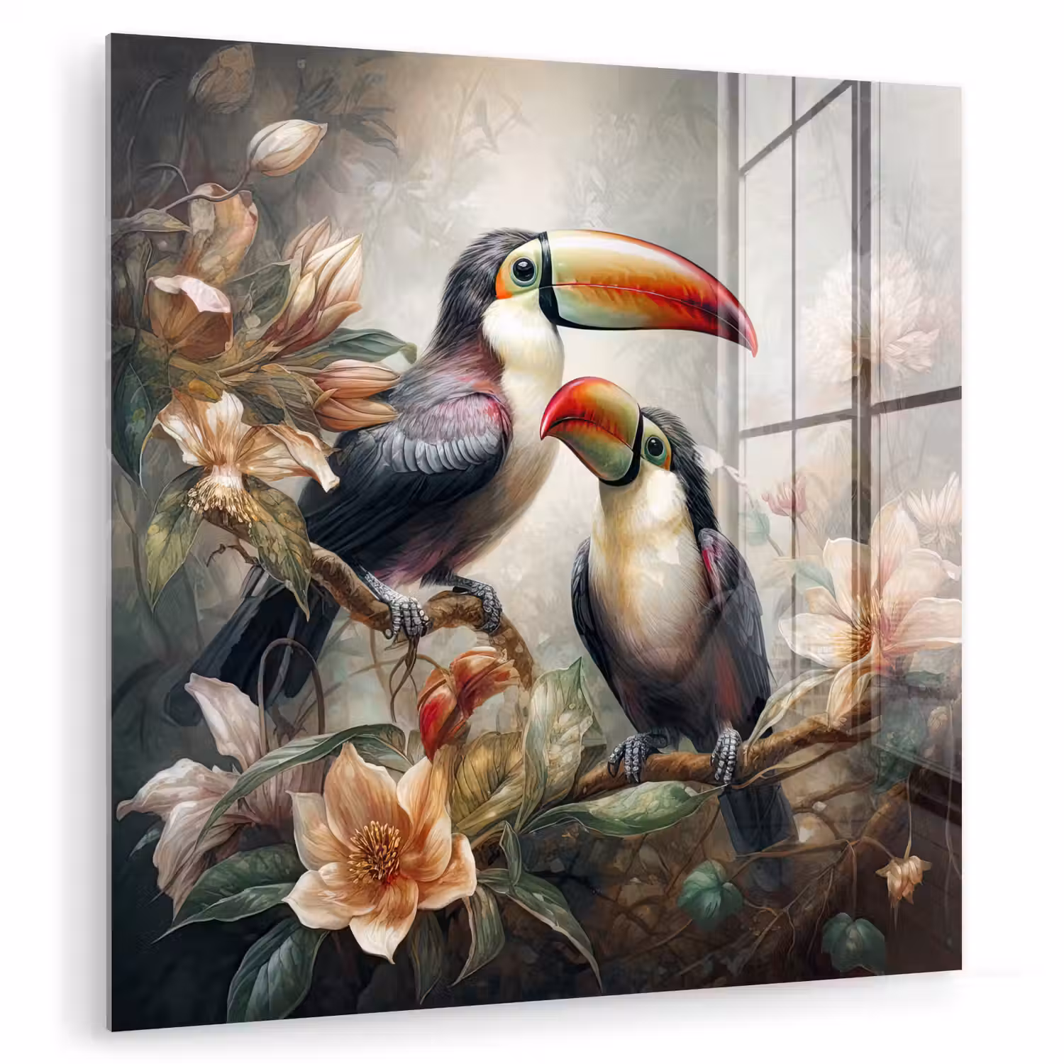 Toekan - Vogels - Bloemen - Jungle plexiglas 5mm klein -zzzproduct_nieuw