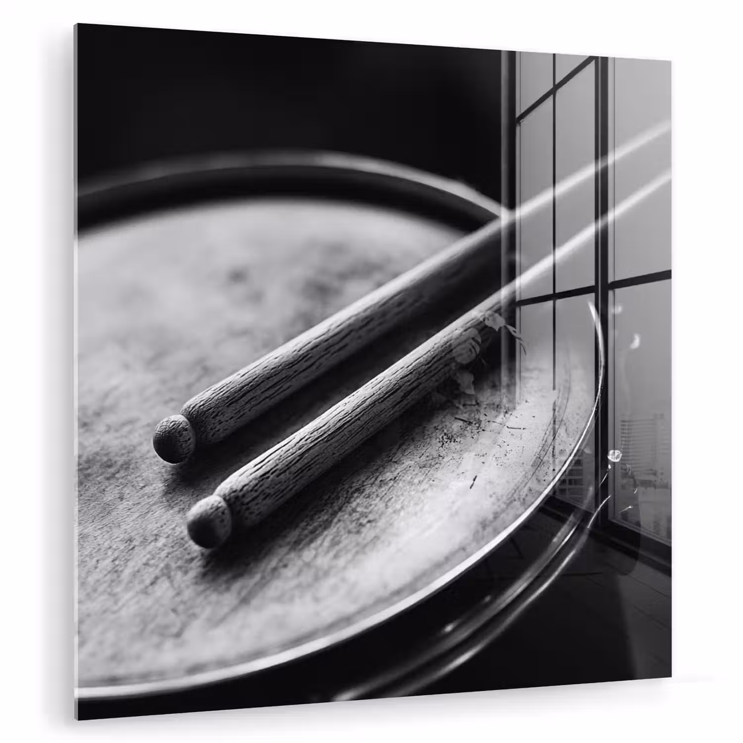 Trommel - Close-up - Drumstokken - Zwart plexiglas 5mm klein -zzzproduct_nieuw