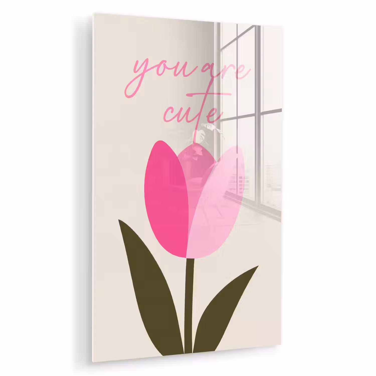 Tulp - Roze - Valentijn - Bloem plexiglas 5mm klein -zzzproduct_nieuw