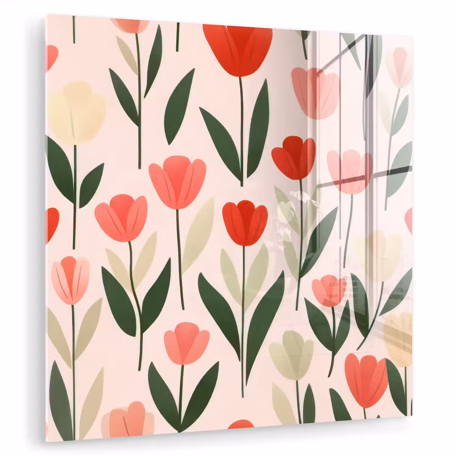 Tulpen - Modern - Roze plexiglas 5mm klein -zzzproduct_nieuw