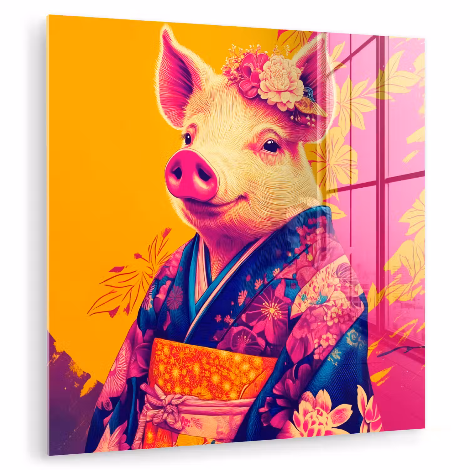 Varken - Bloemkroon - Kimono - Abstract plexiglas 5mm klein -zzzproduct_nieuw