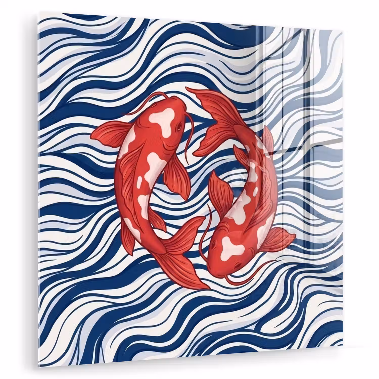 Vis - Water - Natuur - Illustratie - Rood plexiglas 5mm klein -zzzproduct_nieuw