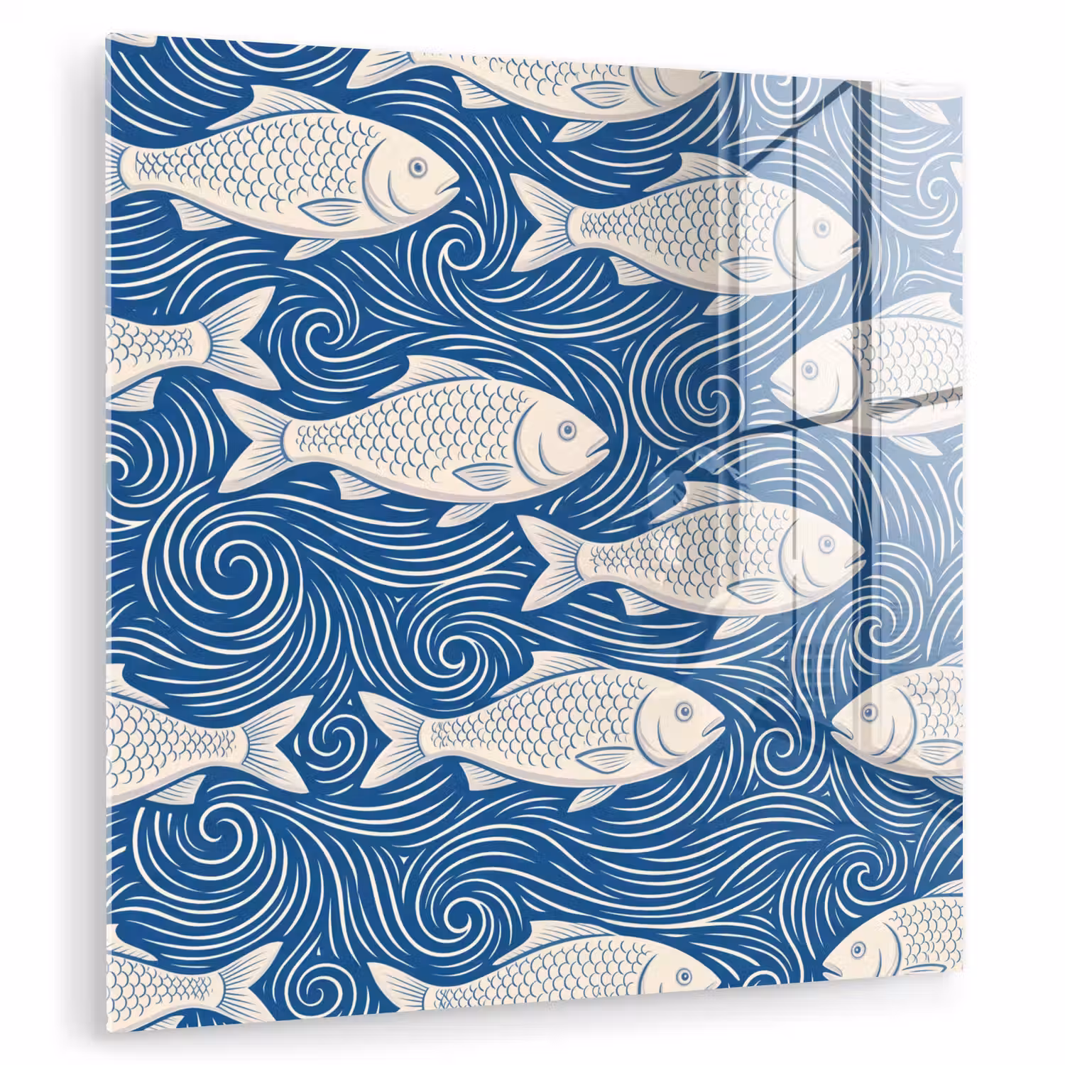 Vis - Water - Patroon - Grafisch - Blauw plexiglas 5mm klein -zzzproduct_nieuw