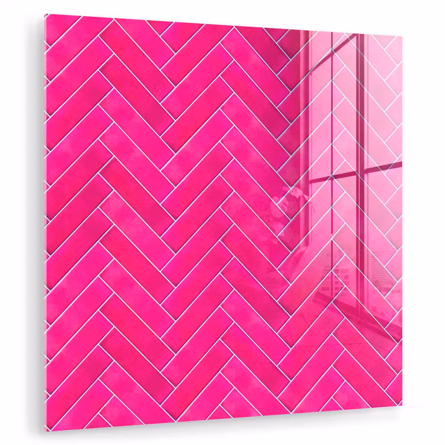 Visgraat - Wandtegel - Fuchsia - Roze plexiglas 5mm klein 11 -zzzproduct_nieuw