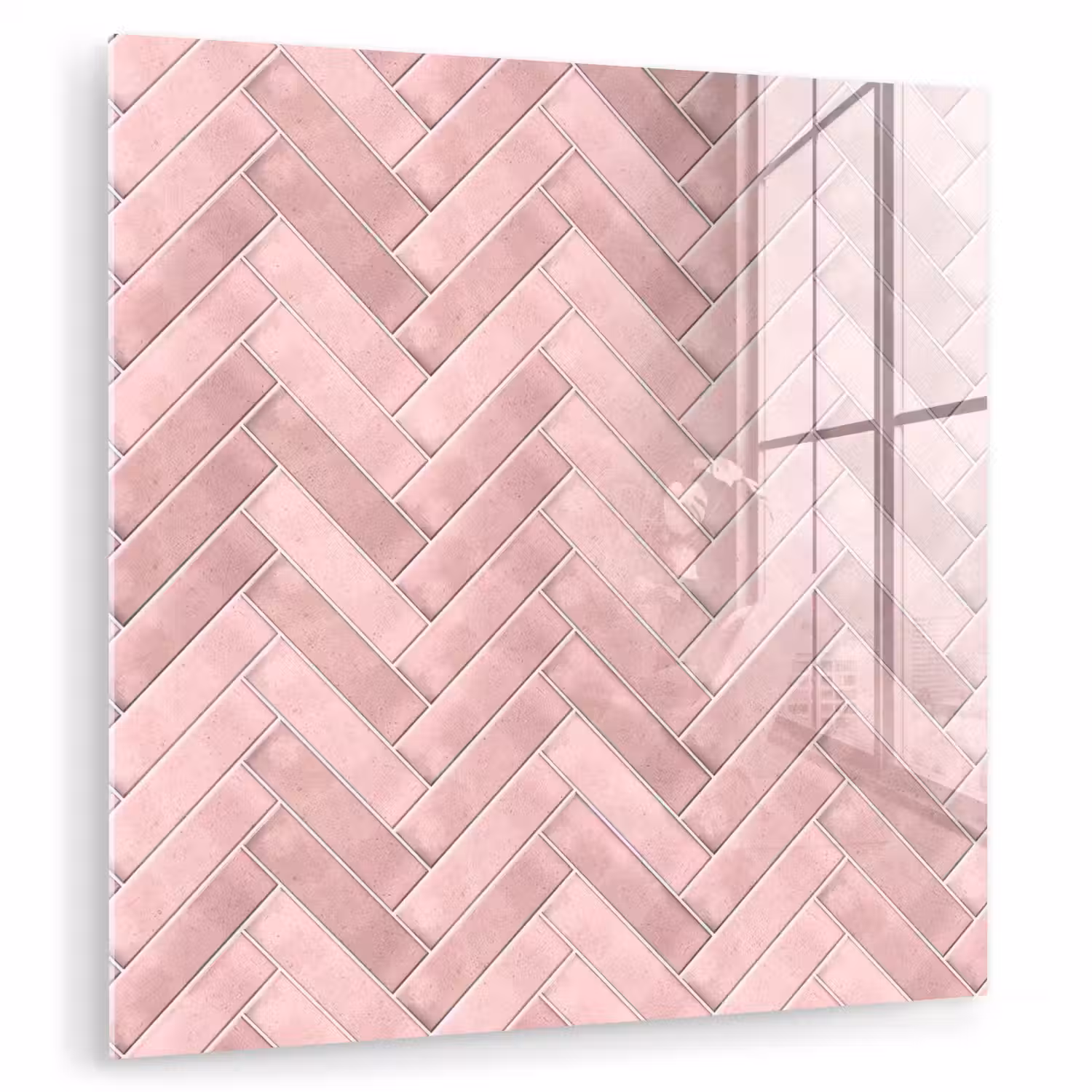 Visgraat - Wandtegel - Lichtroze plexiglas 5mm klein 11 -zzzproduct_nieuw