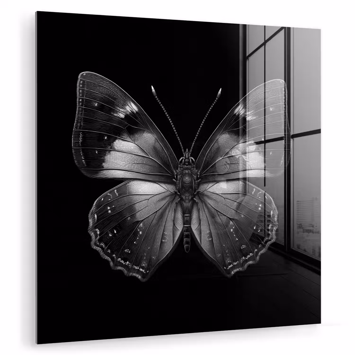 Vlinder - Grijs - Mysterieus plexiglas 5mm klein -zzzproduct_nieuw