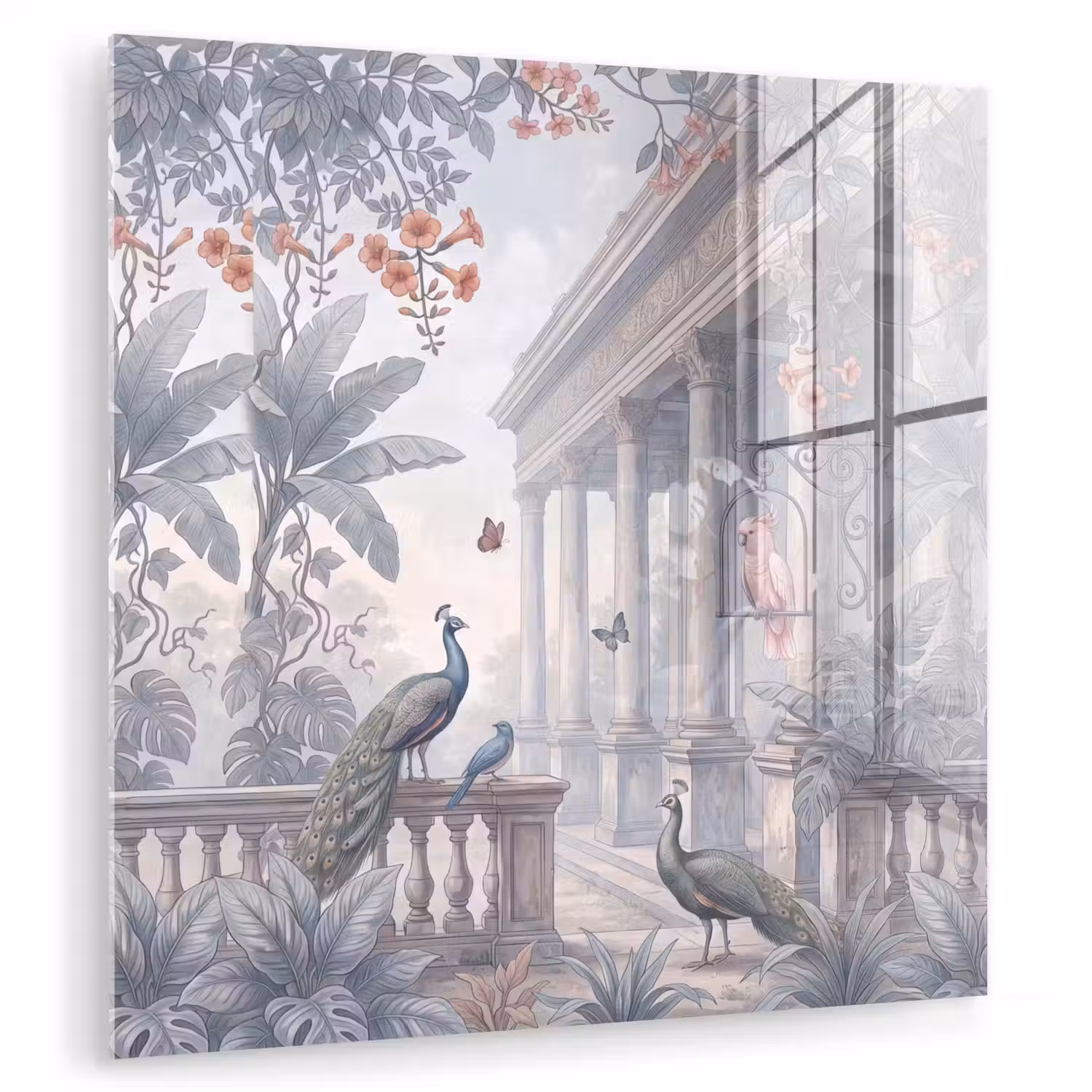 Vogel - Pauw - Architectuur - Klassiek - Groen plexiglas 5mm klein -zzzproduct_nieuw