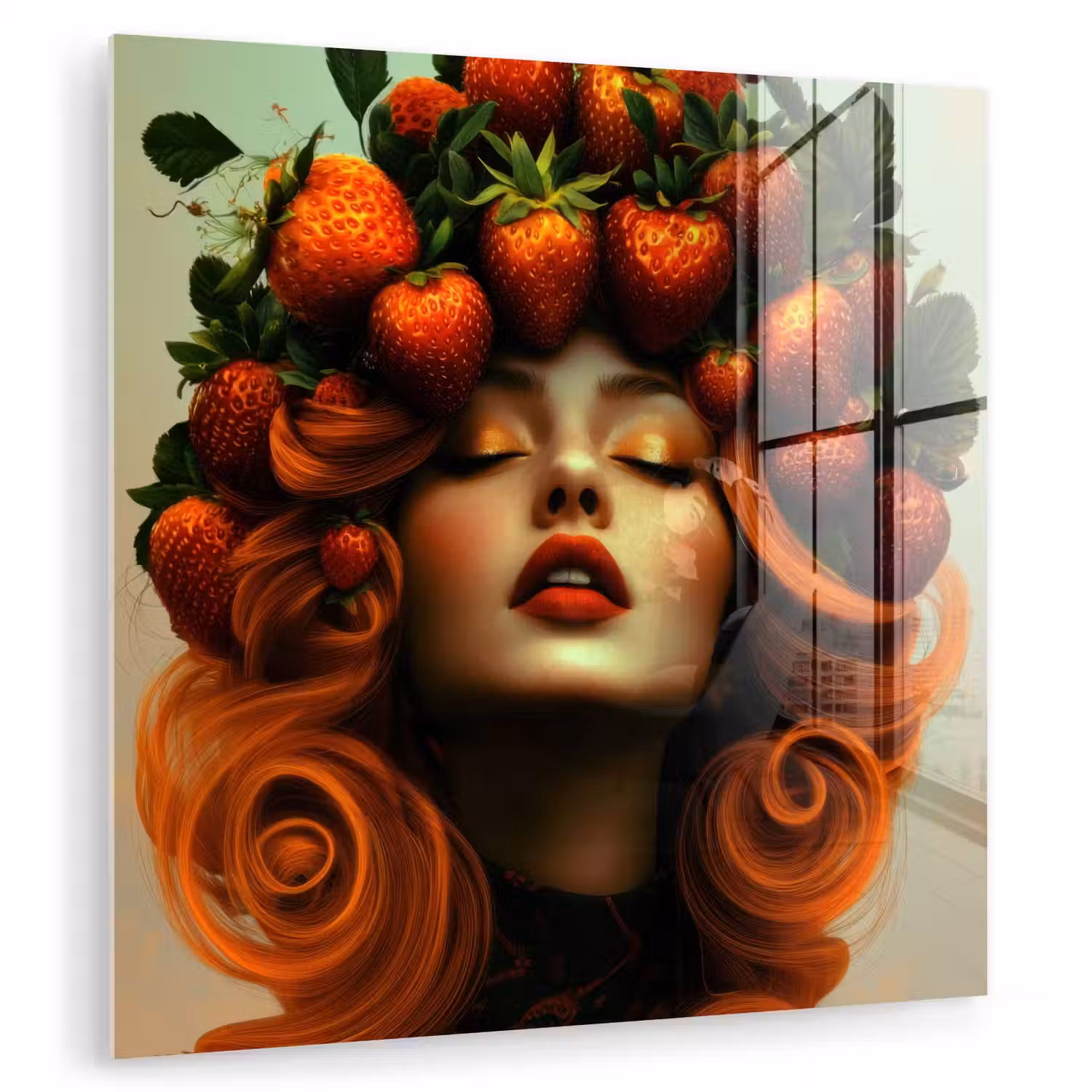 Vrouw - Aardbeien - Kroon plexiglas 5mm klein -zzzproduct_nieuw