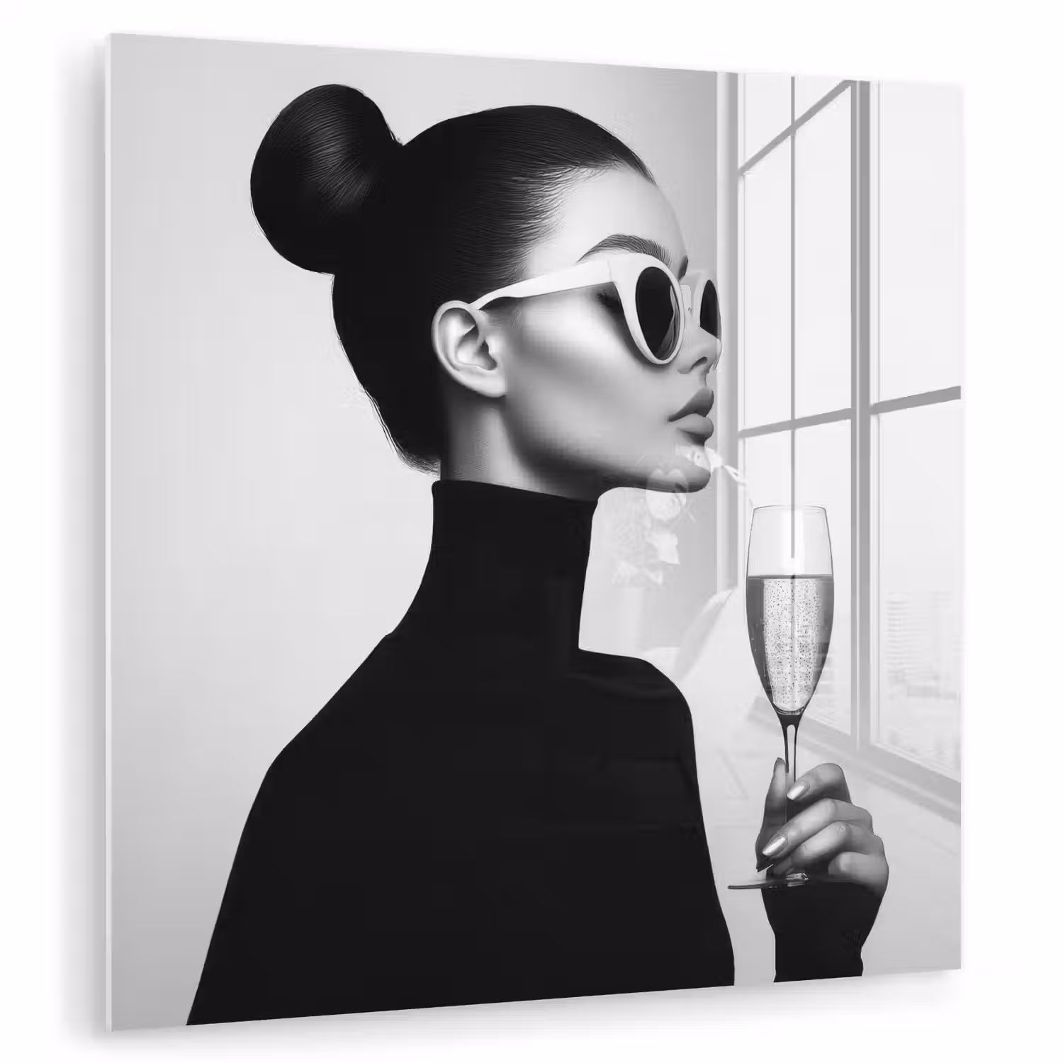 Vrouw - Champagne - Modern plexiglas 5mm klein -zzzproduct_nieuw