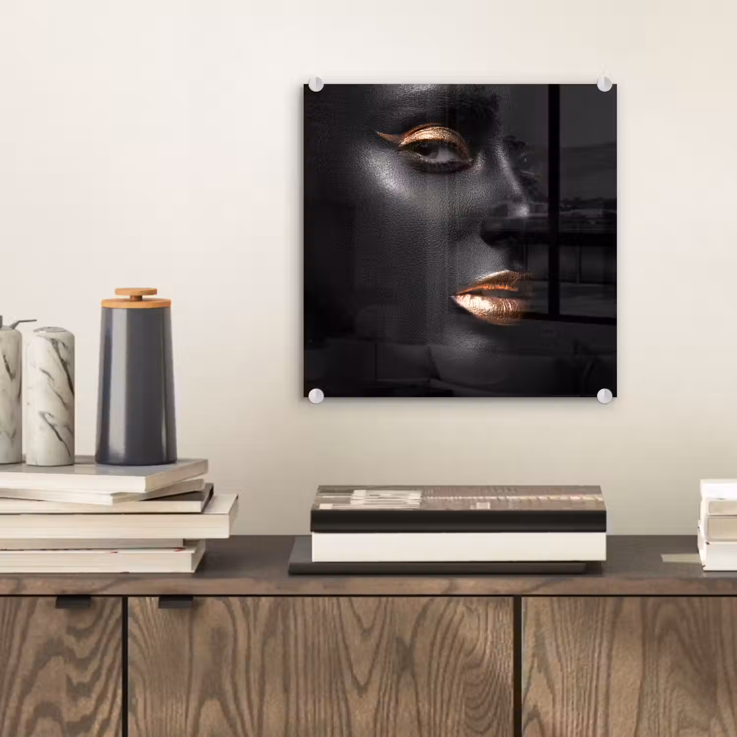 Vrouw - Make-up - Koper - Zwart plexiglas 5mm klein -sfeer1