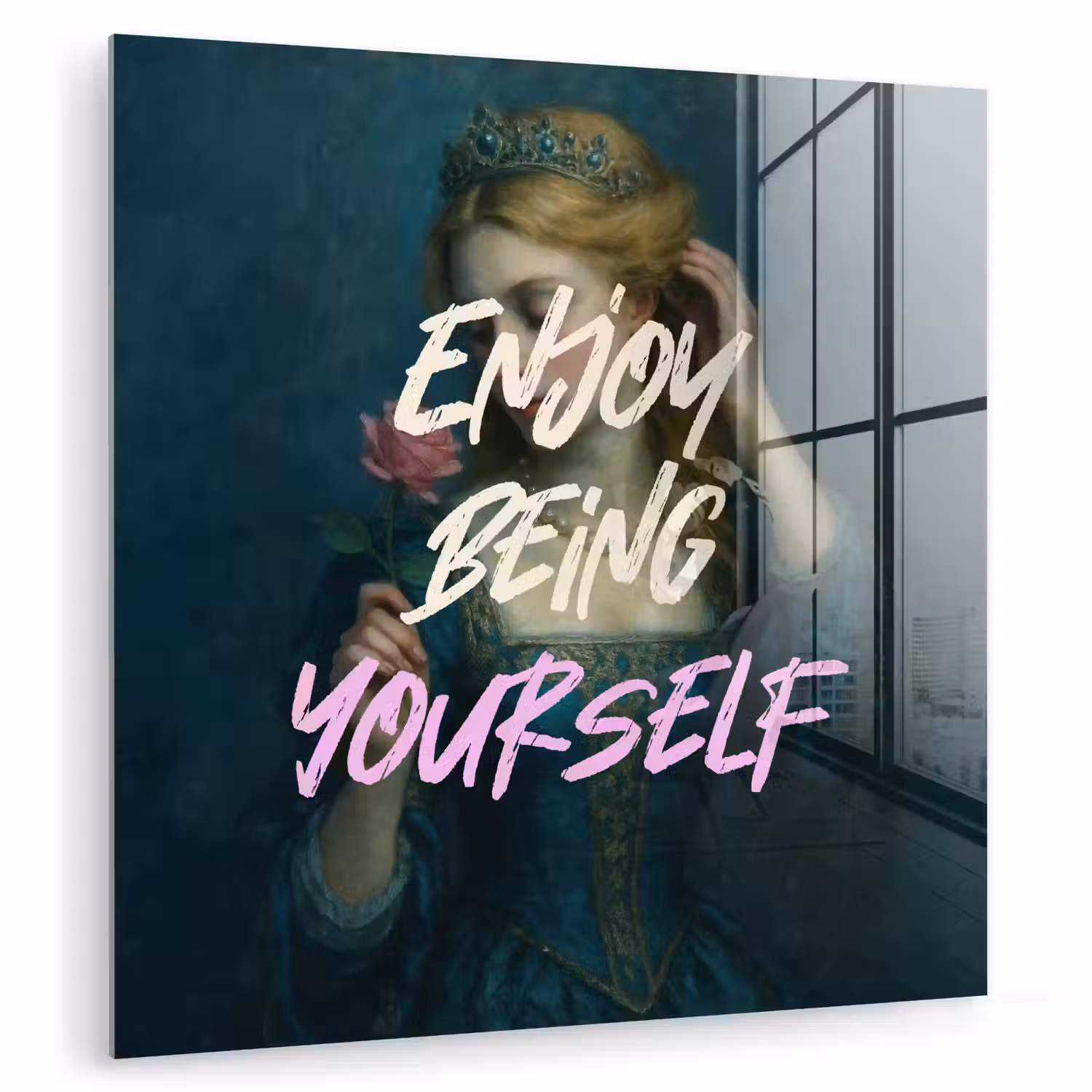 Vrouw - Roos - Quote plexiglas 5mm klein -zzzproduct_nieuw