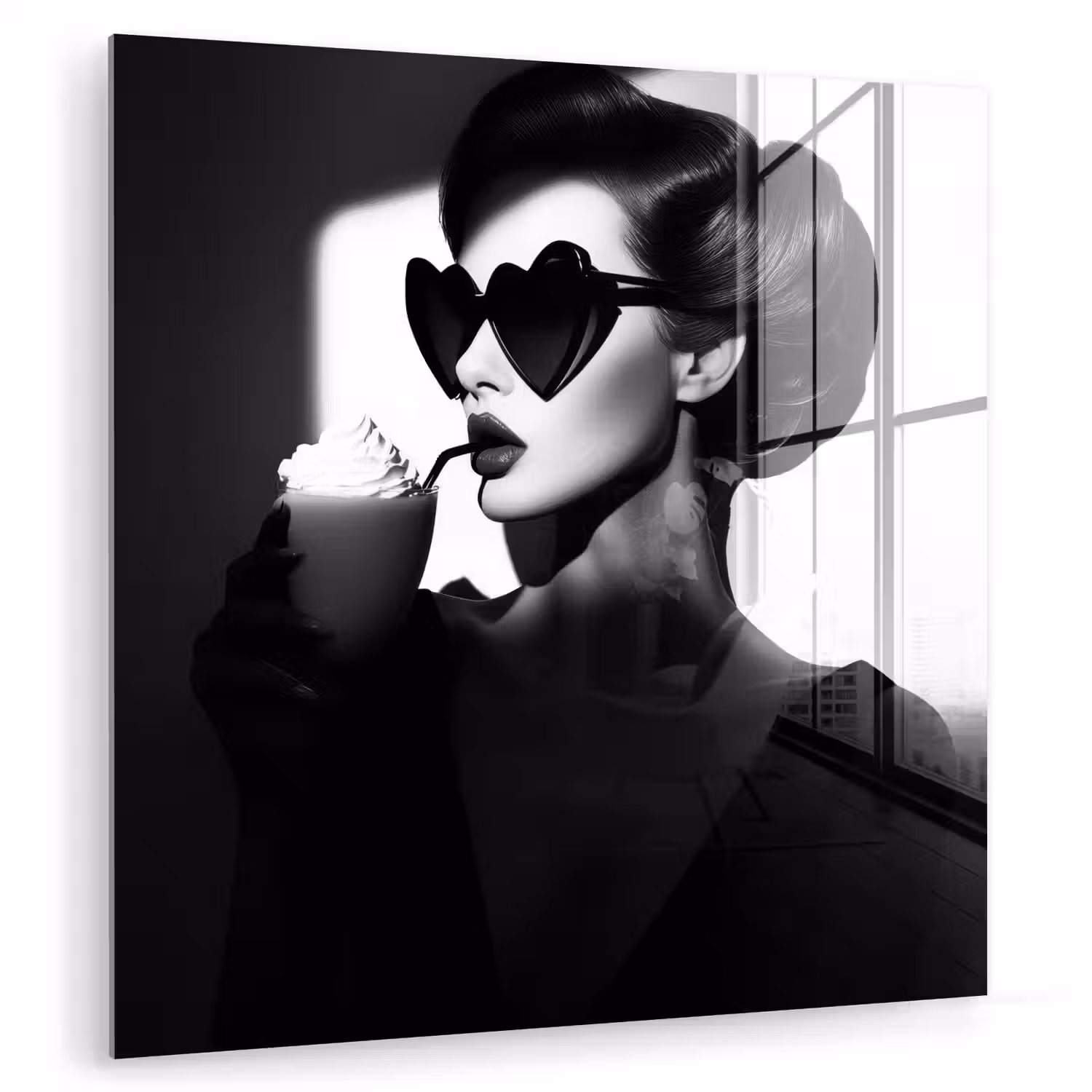 Vrouw - Zwart - Hart plexiglas 5mm klein -zzzproduct_nieuw