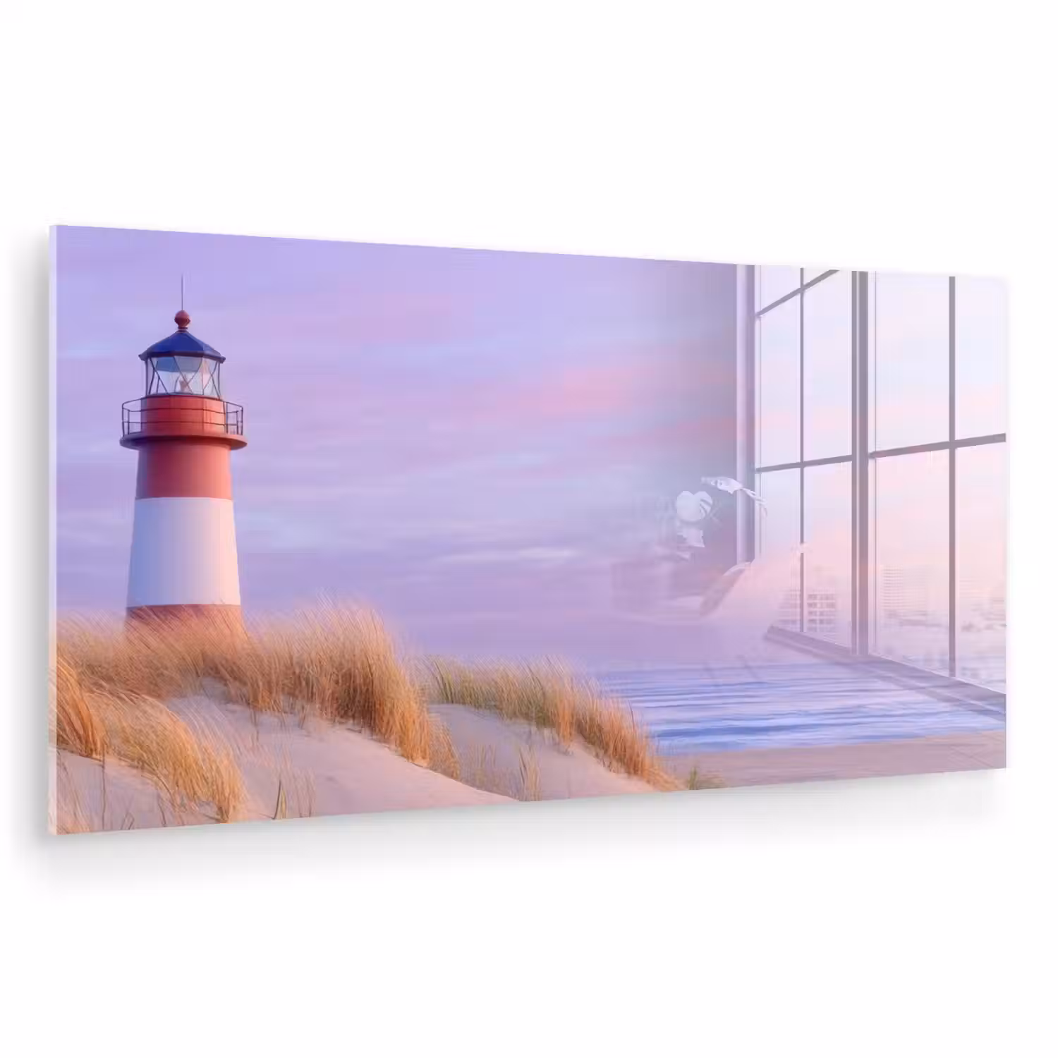 Vuurtoren - Duinen - Zonsondergang plexiglas 5mm klein -zzzproduct_nieuw
