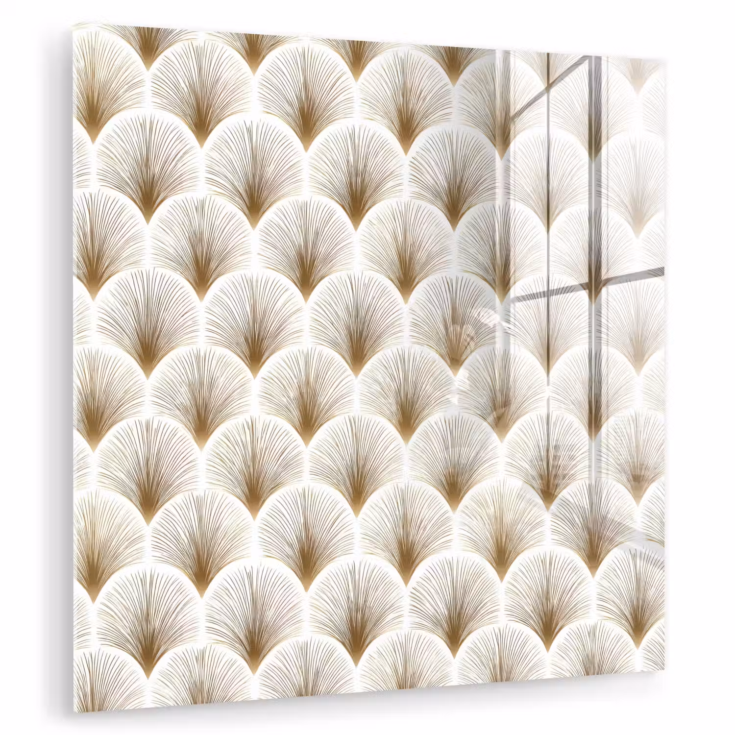 Waaiers - Art Deco - Elegant - Goud - Wit plexiglas 5mm klein 11 -zzzproduct_nieuw