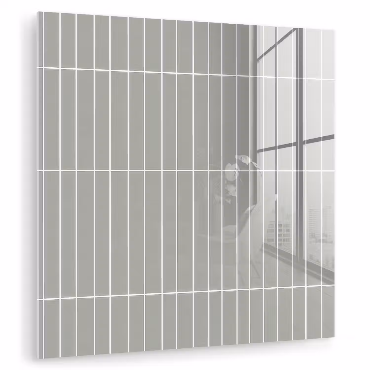 Wandtegel - Verticaal - Lichtgrijs plexiglas 5mm klein 11 -zzzproduct_nieuw