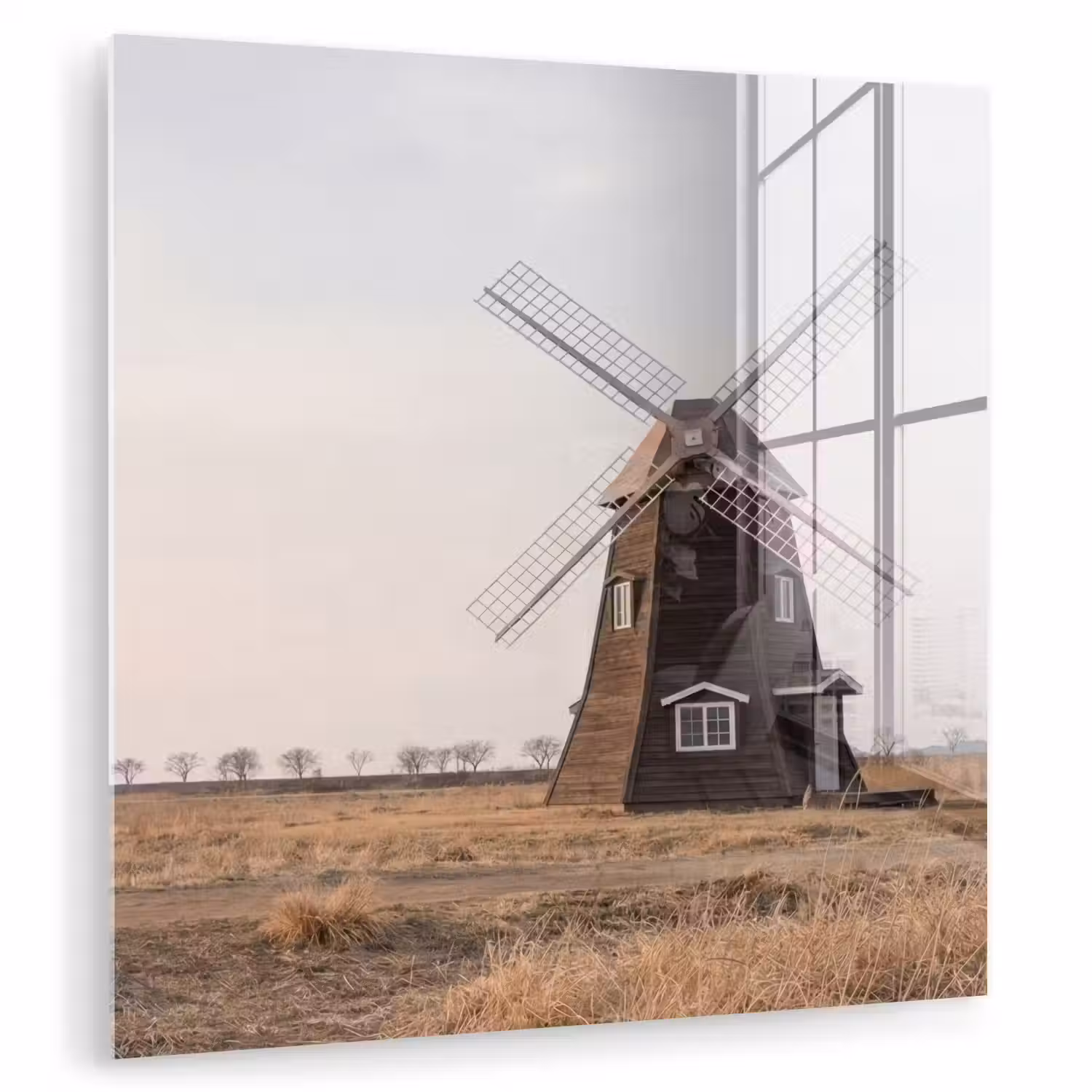 Windmolens - Landschap - Veld plexiglas 5mm klein -zzzproduct_nieuw