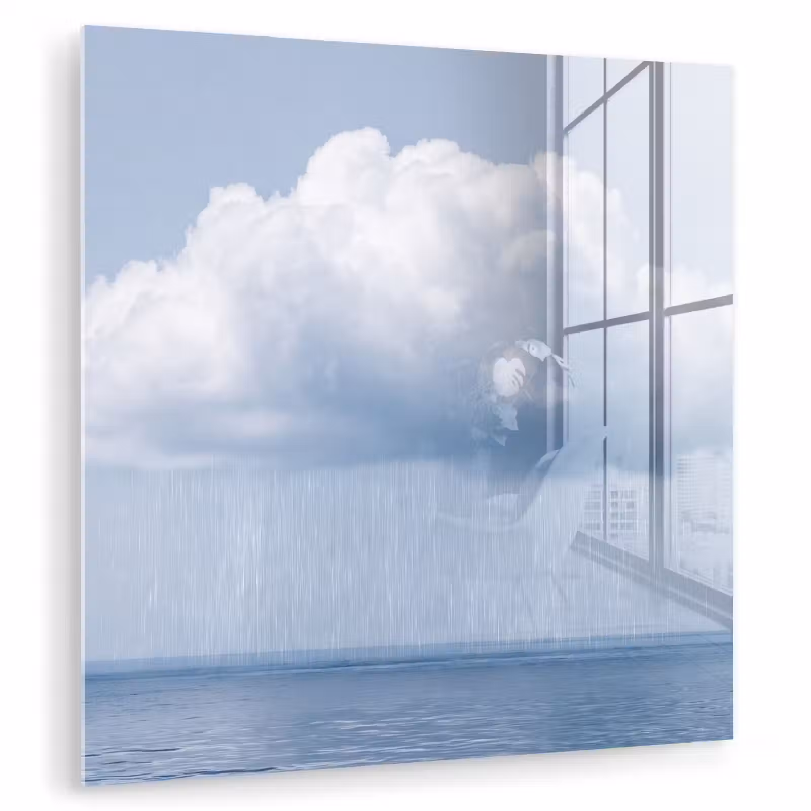 Glas schilderij - Wolk - Regen - Natuur - Wolk - Regen - Natuur plexiglas 5mm klein