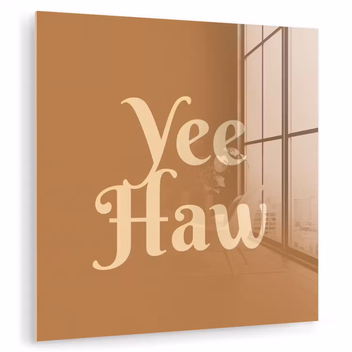 Yee haw - Bruin - Minimalistisch plexiglas 5mm klein -zzzproduct_nieuw
