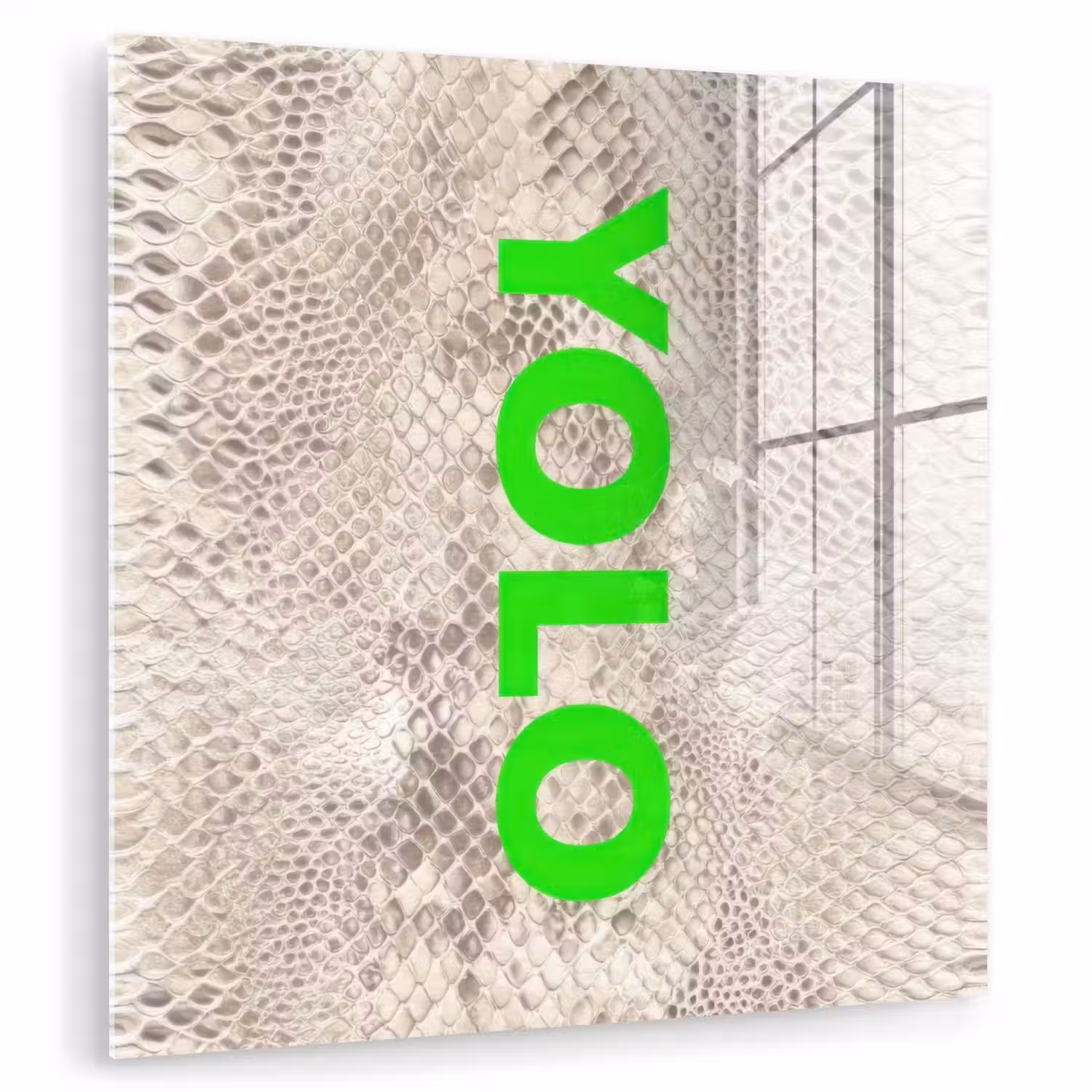 YOLO - Groen - Neon - Slangenprnt plexiglas 5mm klein -zzzproduct_nieuw
