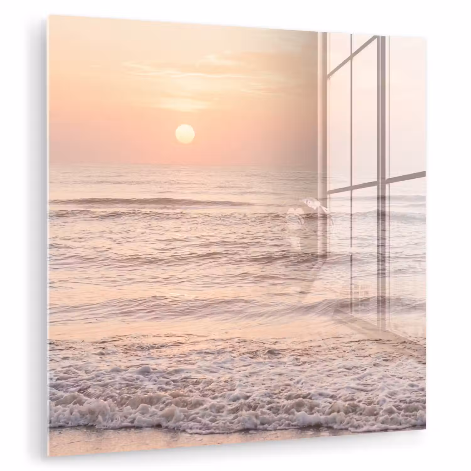 Zon - Strand - Roze plexiglas 5mm klein -zzzproduct_nieuw