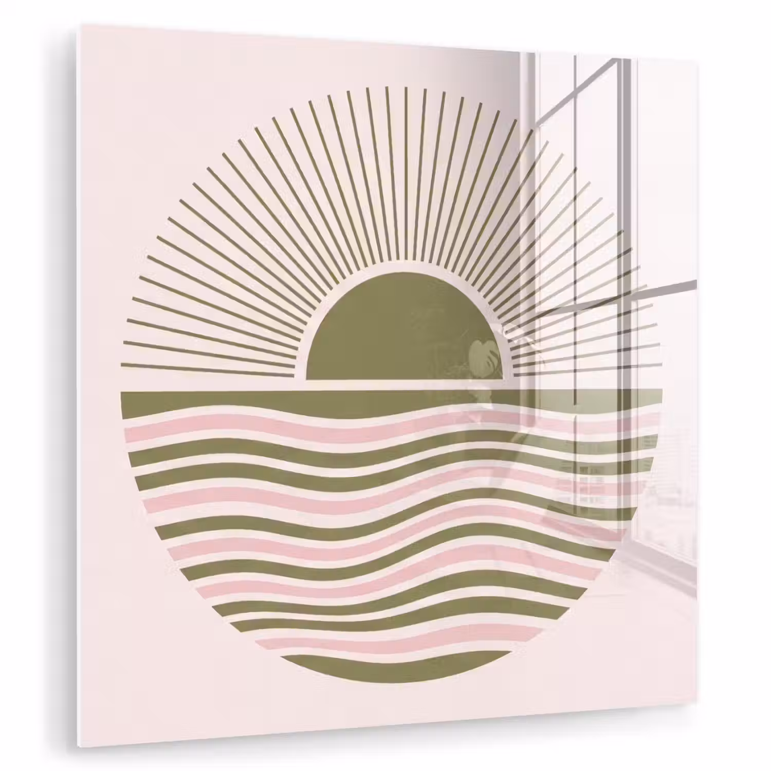 Zon - Zee - Abstract - Modern - Roze plexiglas 5mm klein -zzzproduct_nieuw