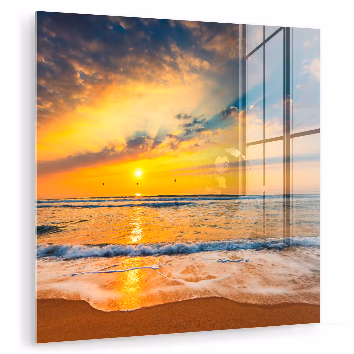 Zonsondergang - Strand - Zee - Wolken - Oranje plexiglas 5mm klein -zzzproduct_nieuw