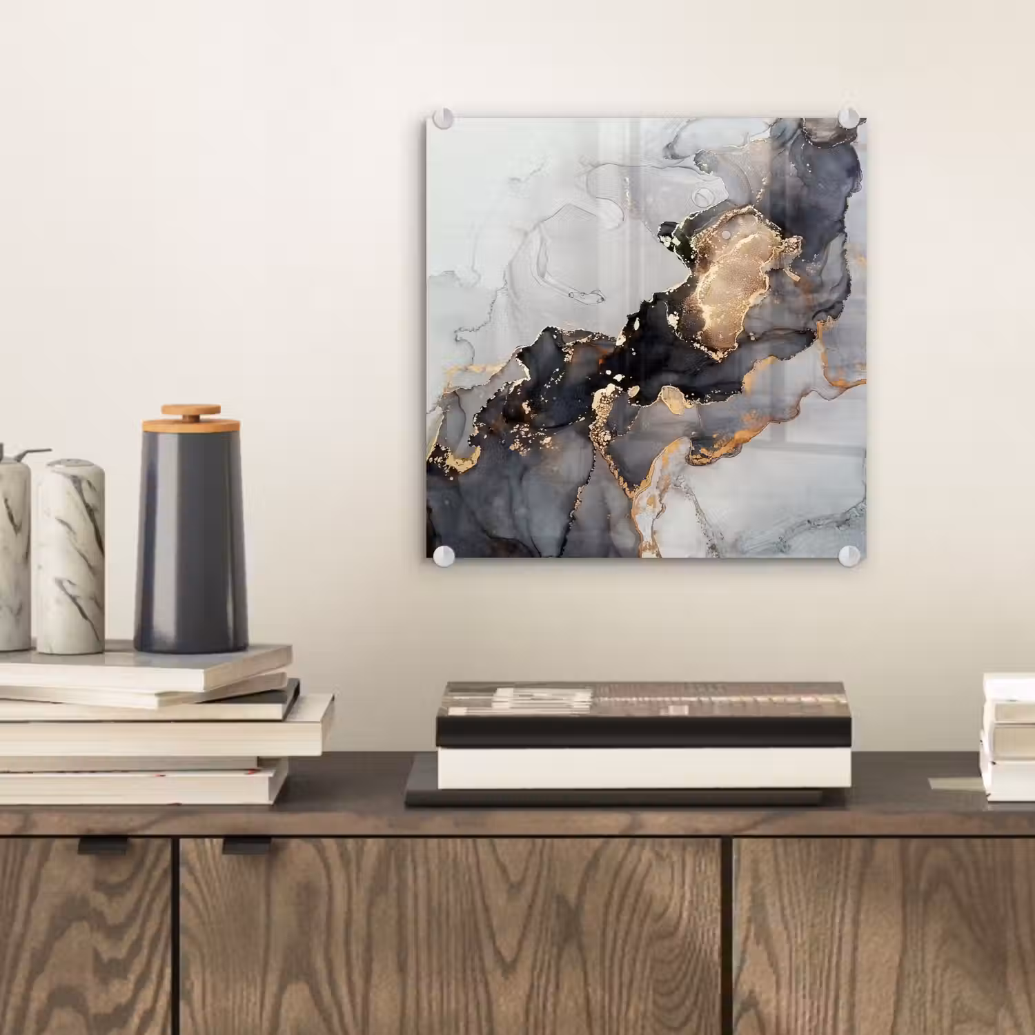 Zwart - Marmer - Luxe - Goud plexiglas 5mm klein -sfeer1
