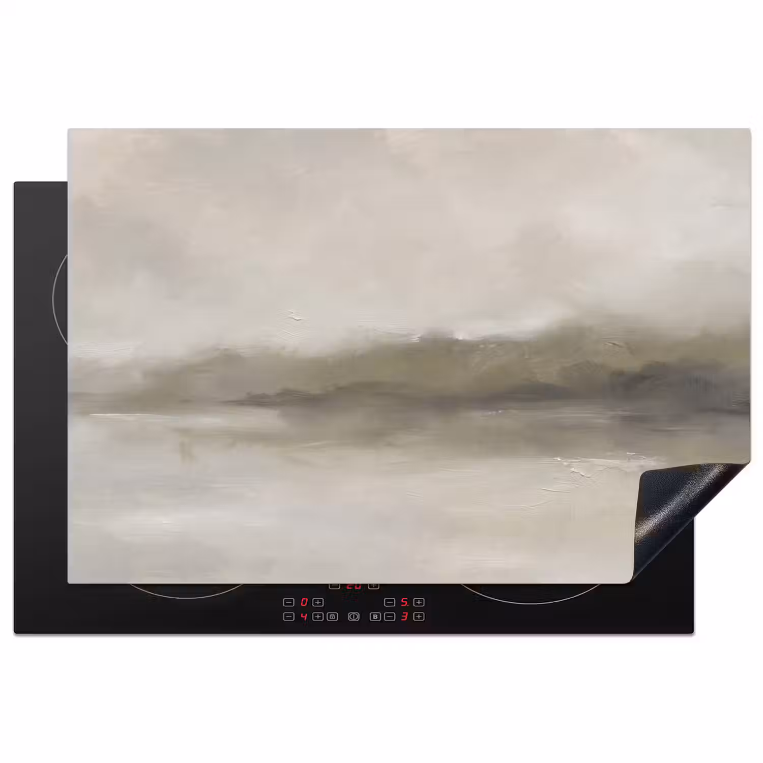 Abstract - Landschap - Nevel - Modern - Grijs Inductie beschermer vinyl 3mm klein -3d