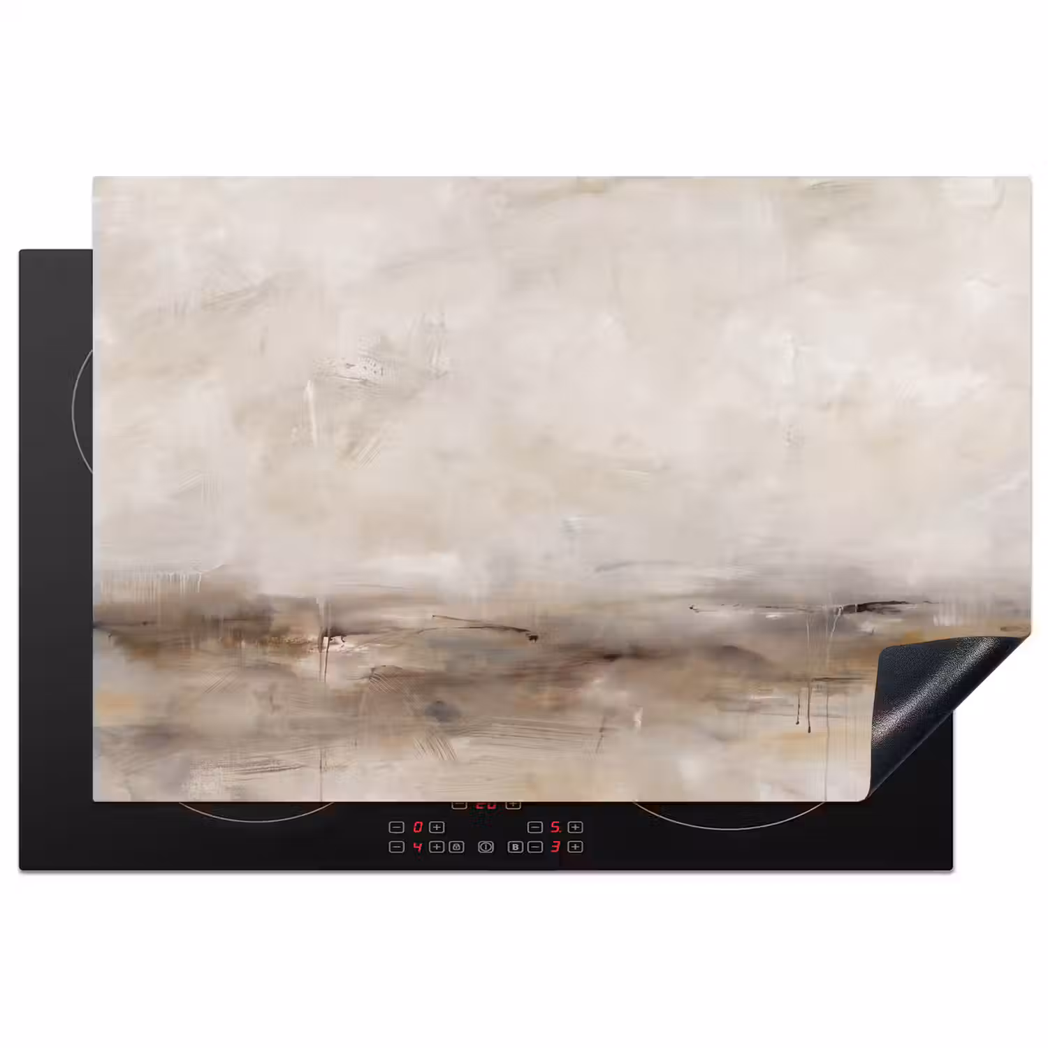 Abstrakt - Landschap - Modern - Beige - Kunst Inductie beschermer vinyl 3mm klein -3d